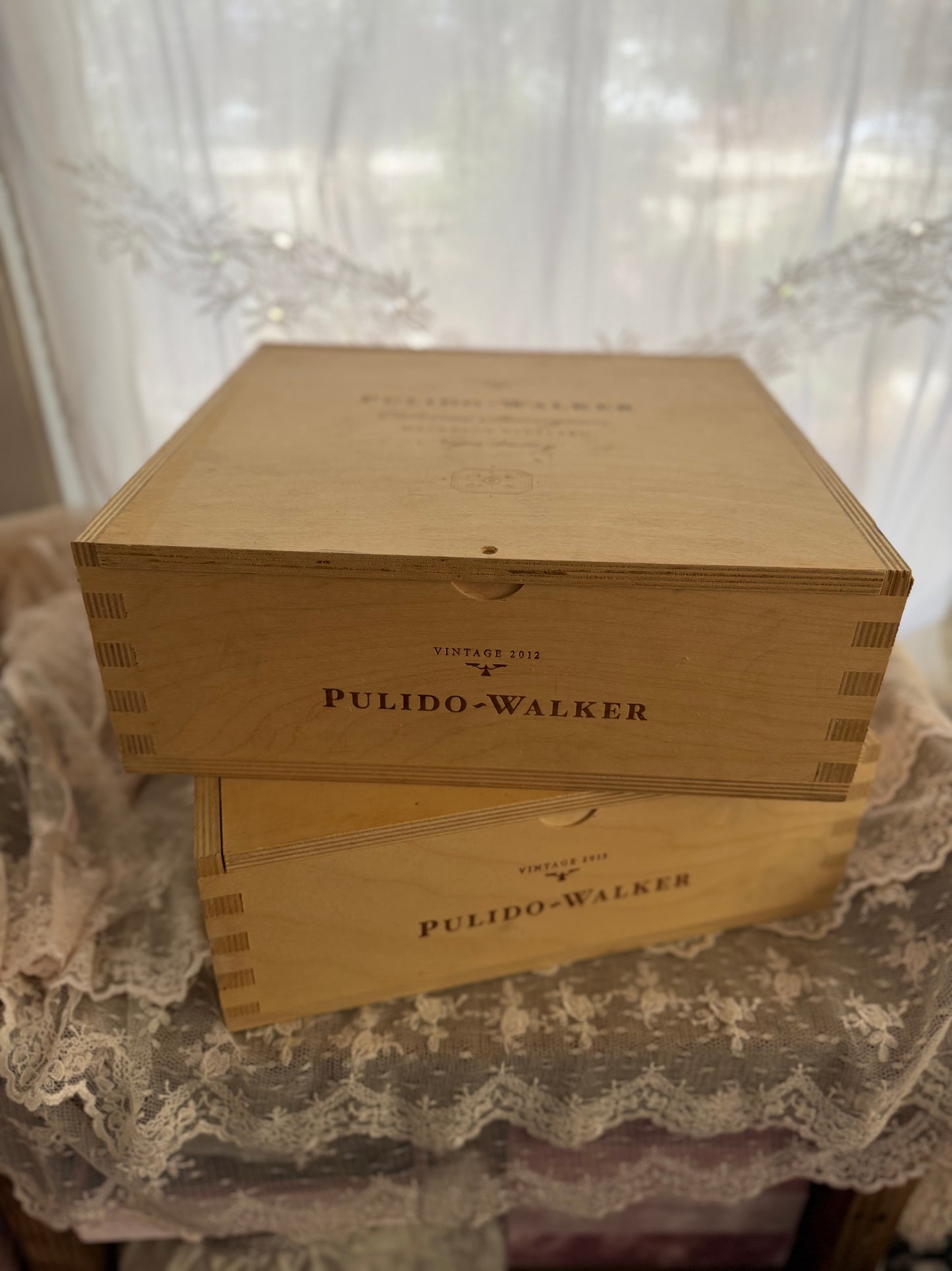 Vintage Pulido Walker Wooden Wine Crate Box