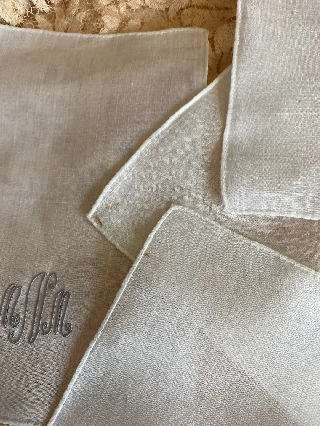 Collection Antique Cocktail Napkins Monogram