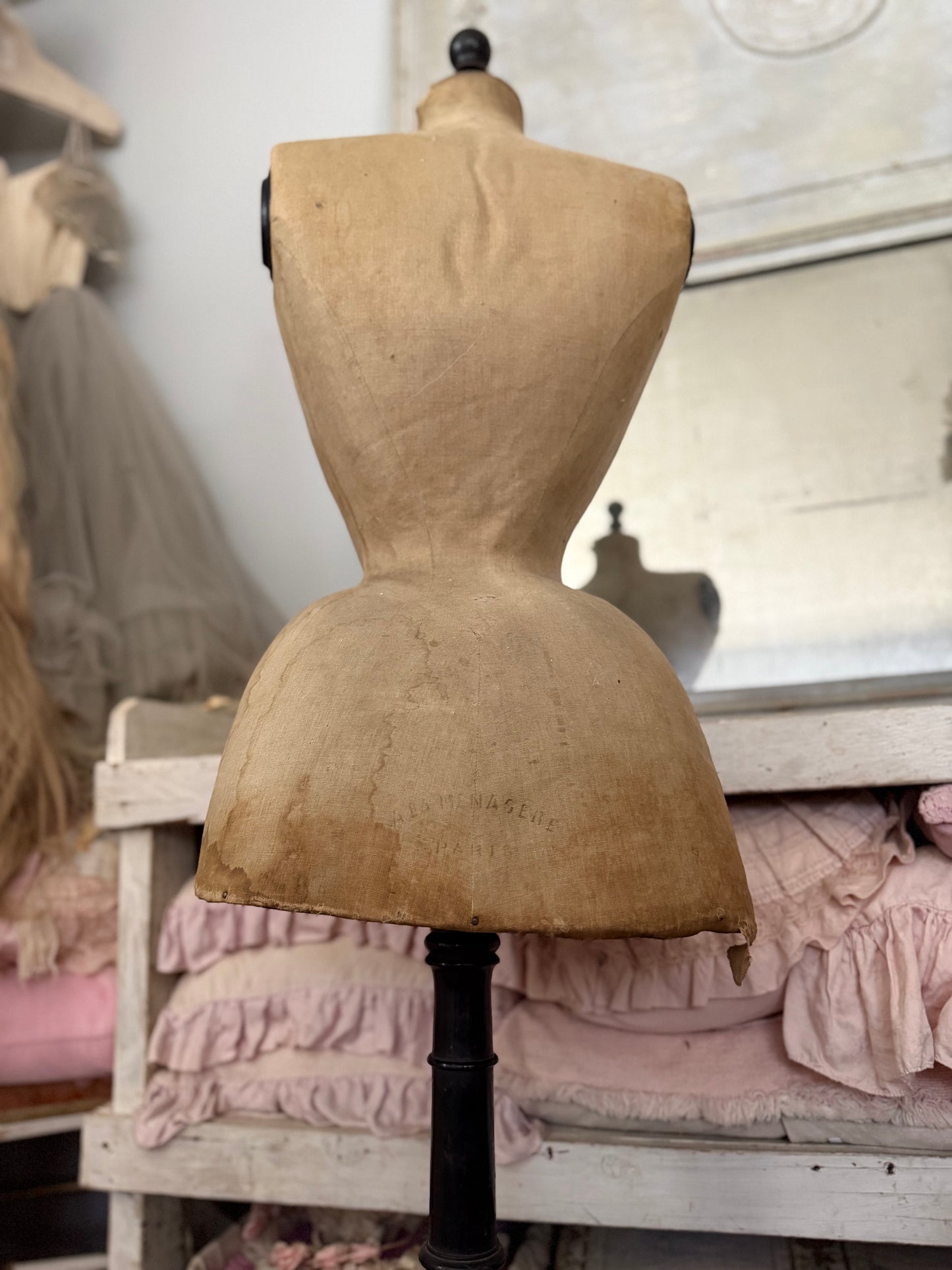 RARE Antique Wasp Waist Bustle French Mannequin