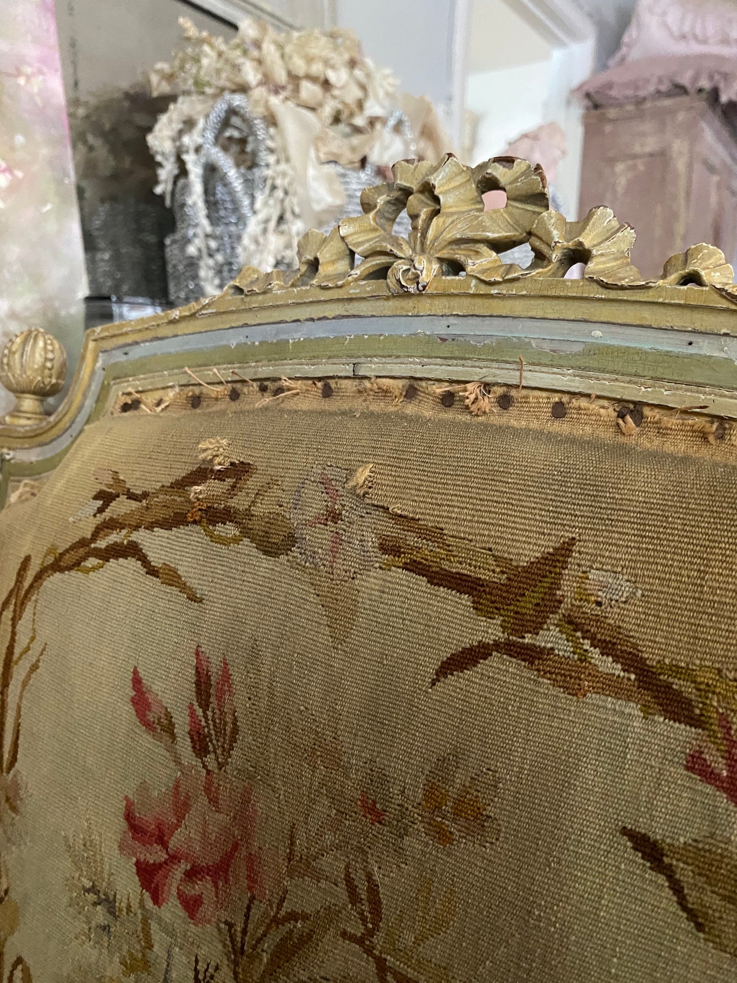 Antique French Louis XVI Aubusson Chair