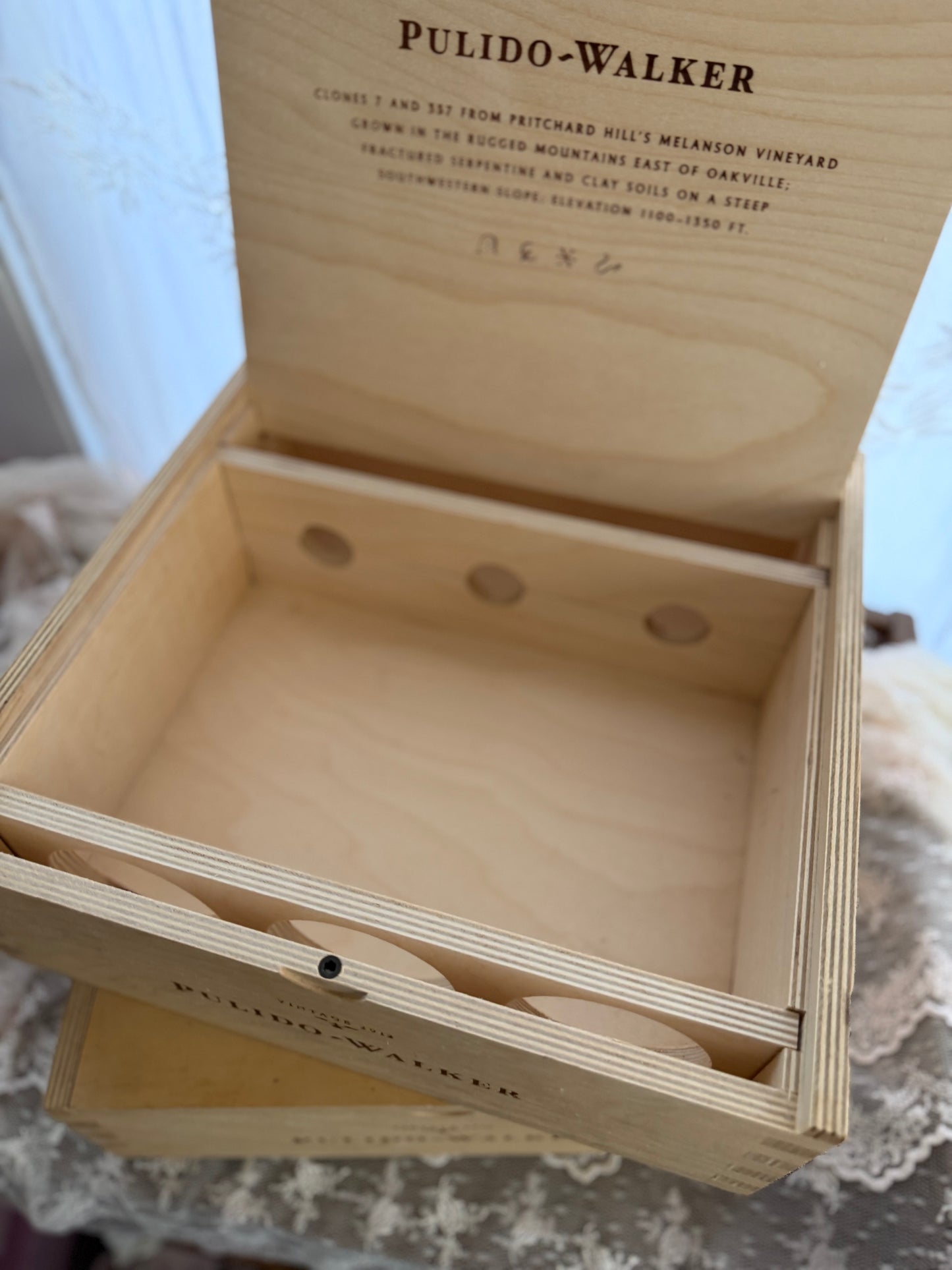 Vintage Pulido Walker Wooden Wine Crate Box