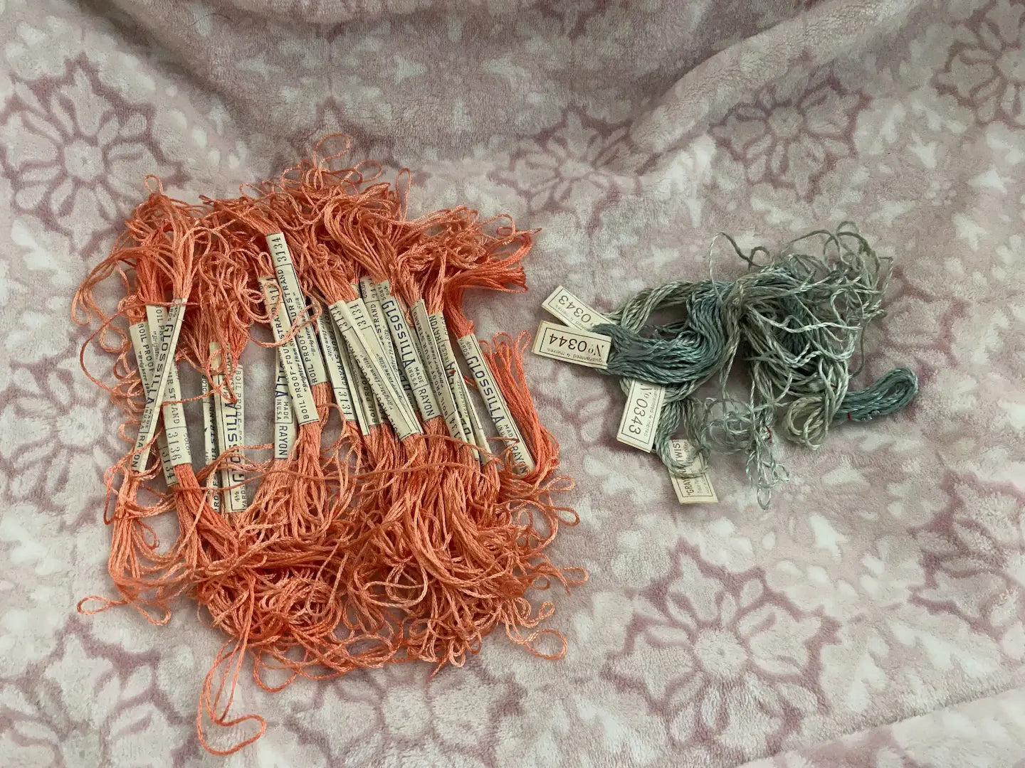 24pc Collection Antique Floss Coral Glossilla Sewing