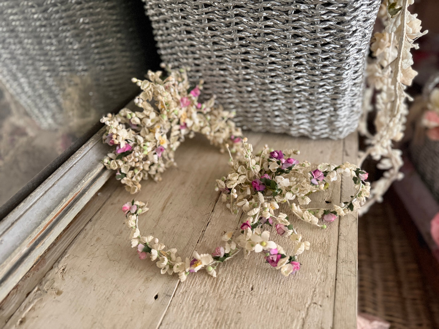 Antique French Bridal Millinery Headpiece Bouquet Lily of the Valley