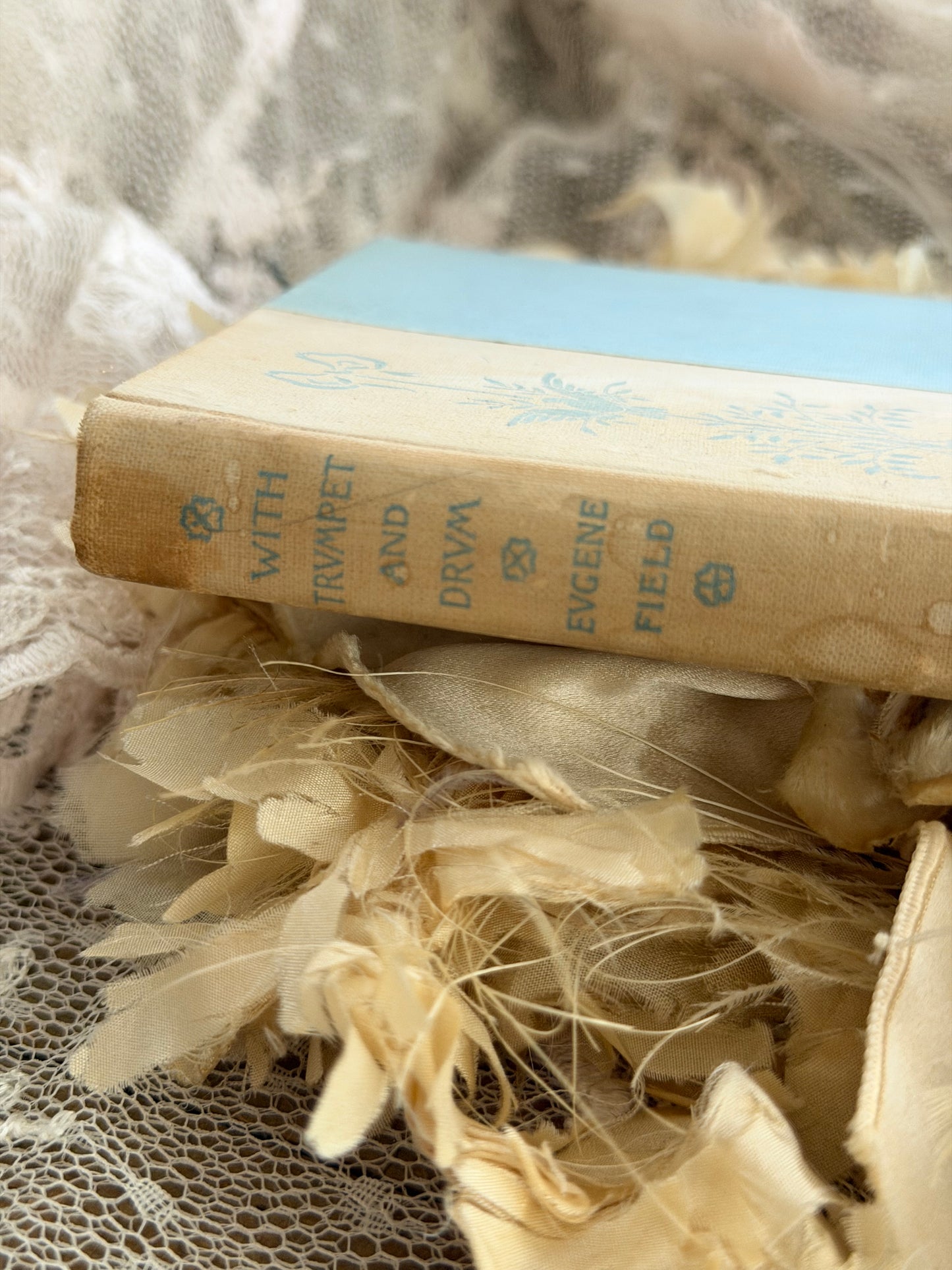 Antique Shabby Chic Blue Book