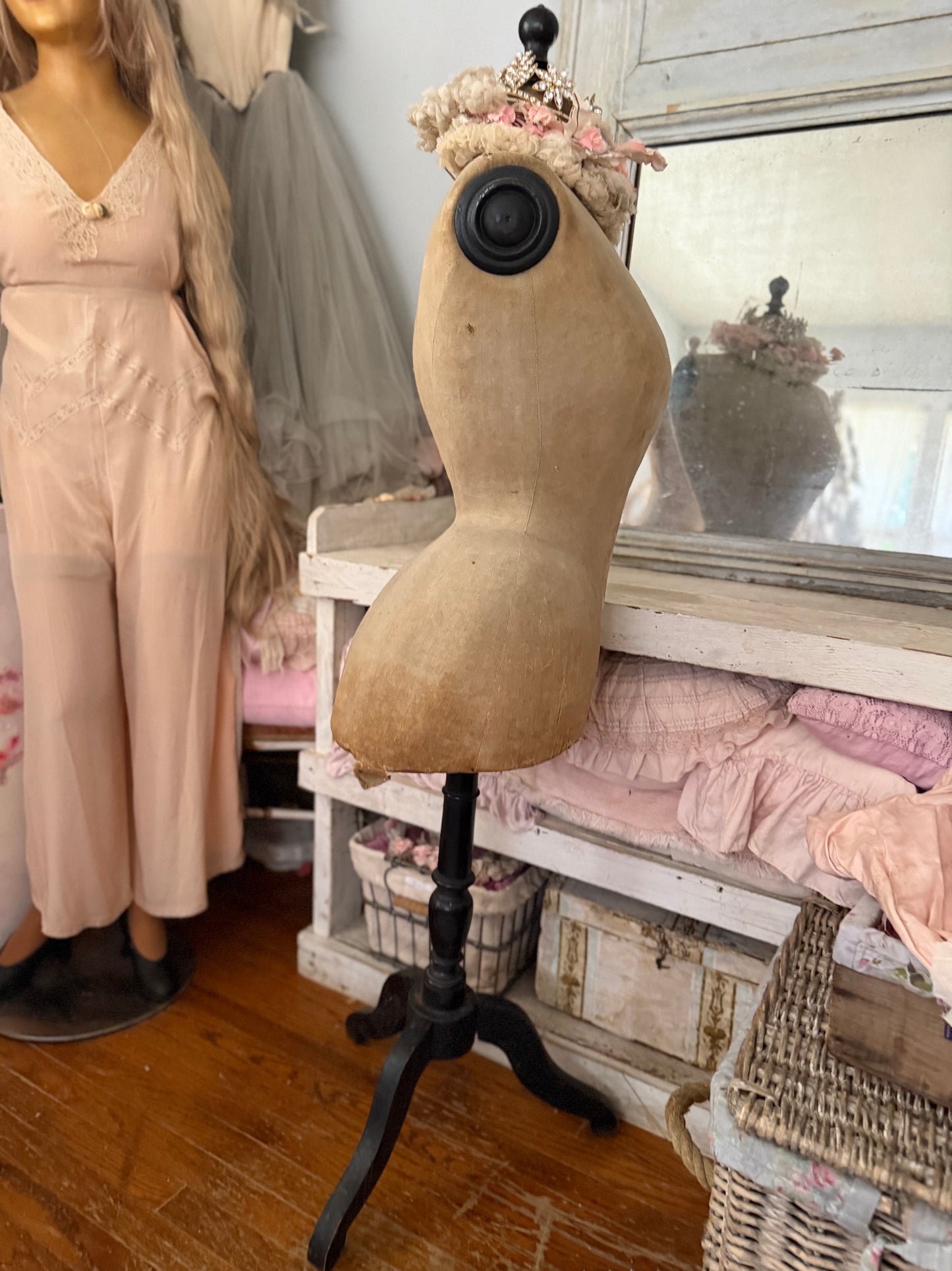 RARE Antique Wasp Waist Bustle French Mannequin