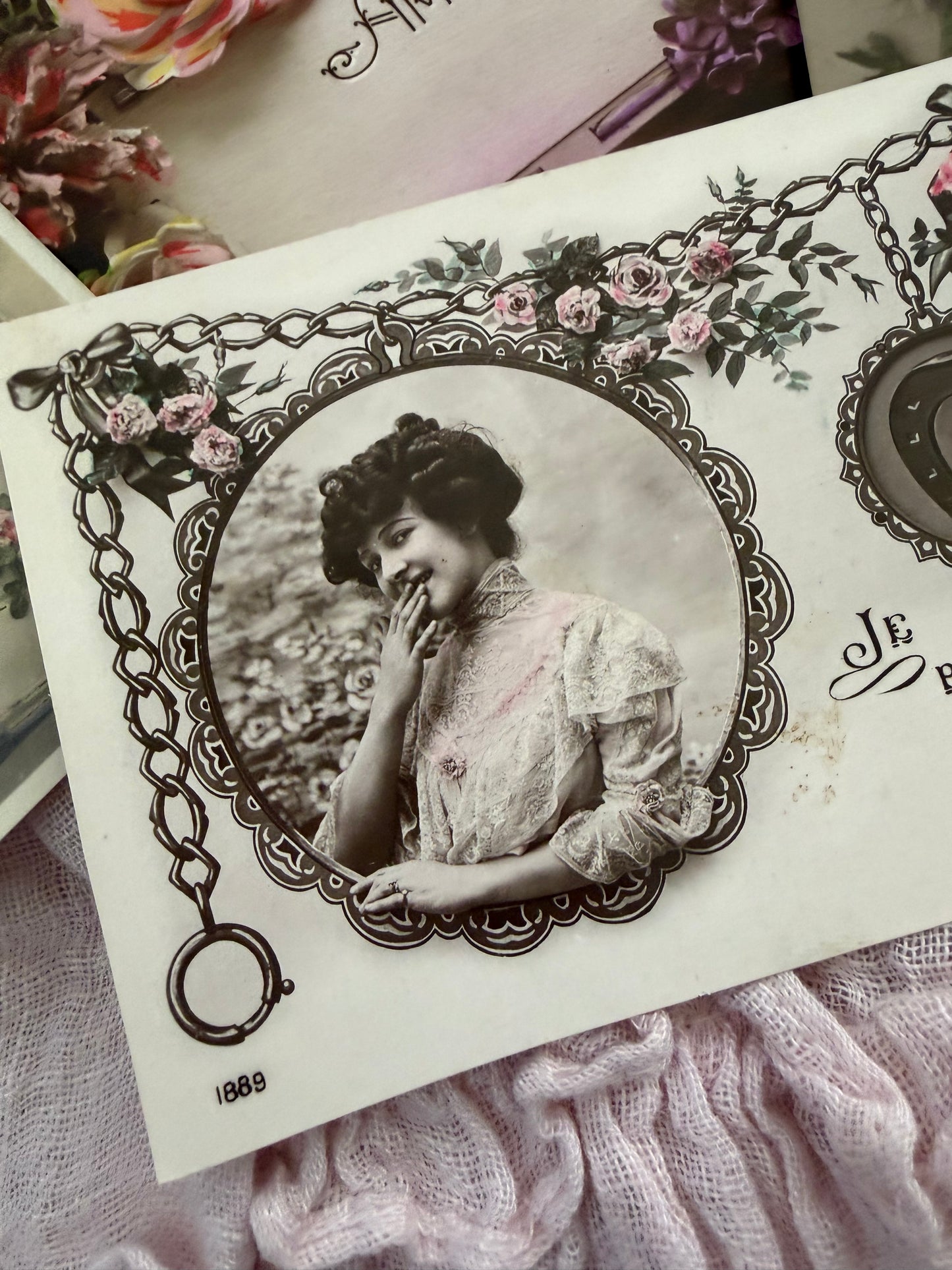 Antique Collection French Postcards Beautiful Floral Flowers