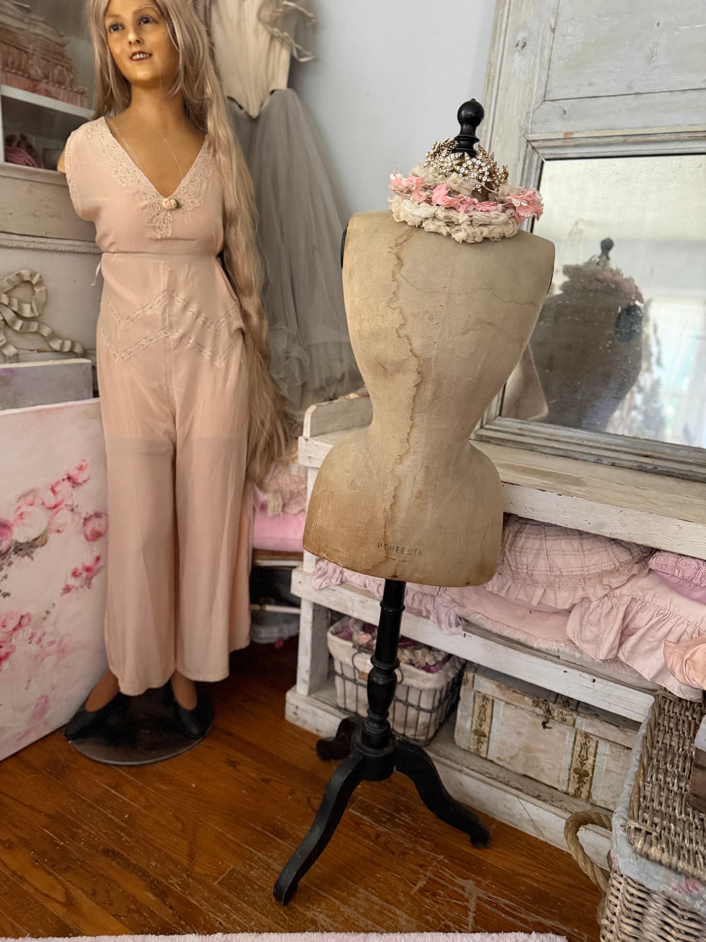 RARE Antique Wasp Waist Bustle French Mannequin