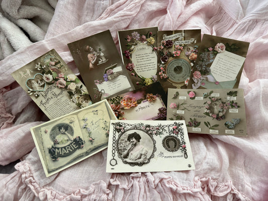 Antique Collection French Postcards Beautiful Floral Flowers