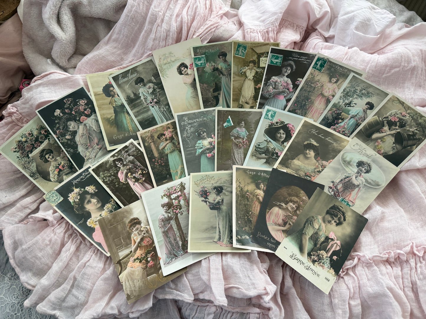Antique Collection French Postcards Beautiful Women