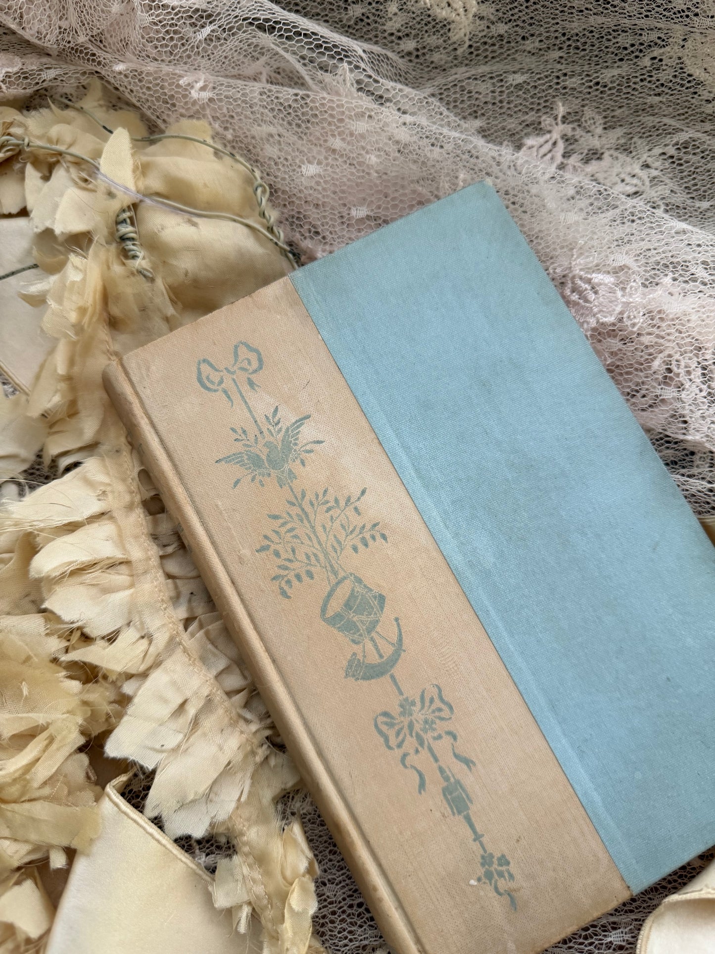 Antique Shabby Chic Blue Book