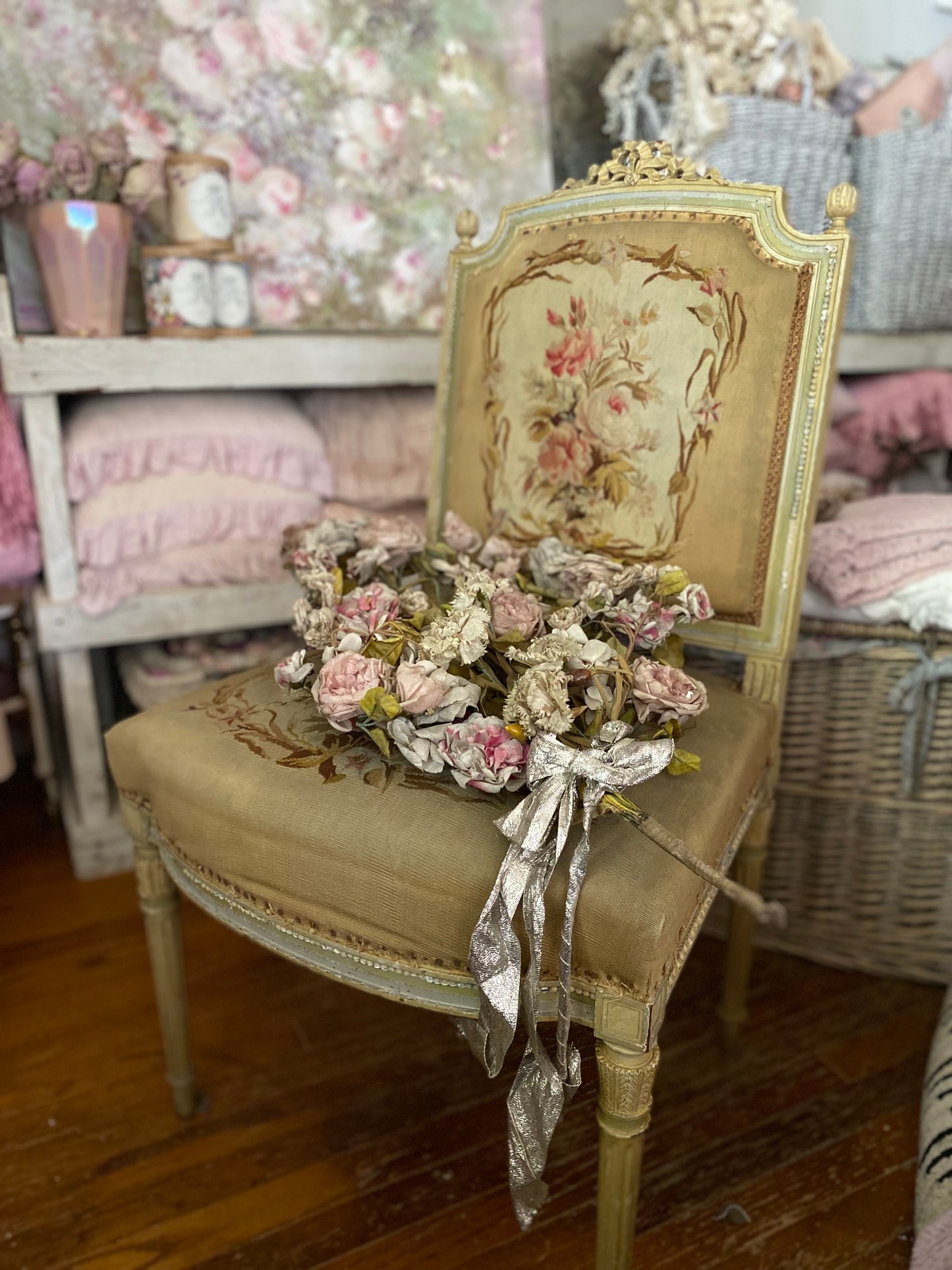 Antique French Louis XVI Aubusson Chair