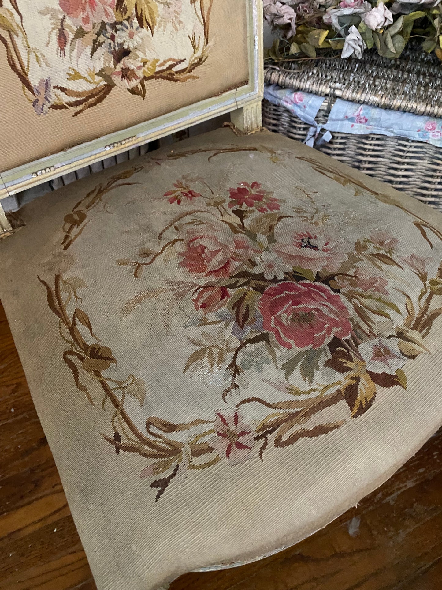 Antique French Louis XVI Aubusson Chair