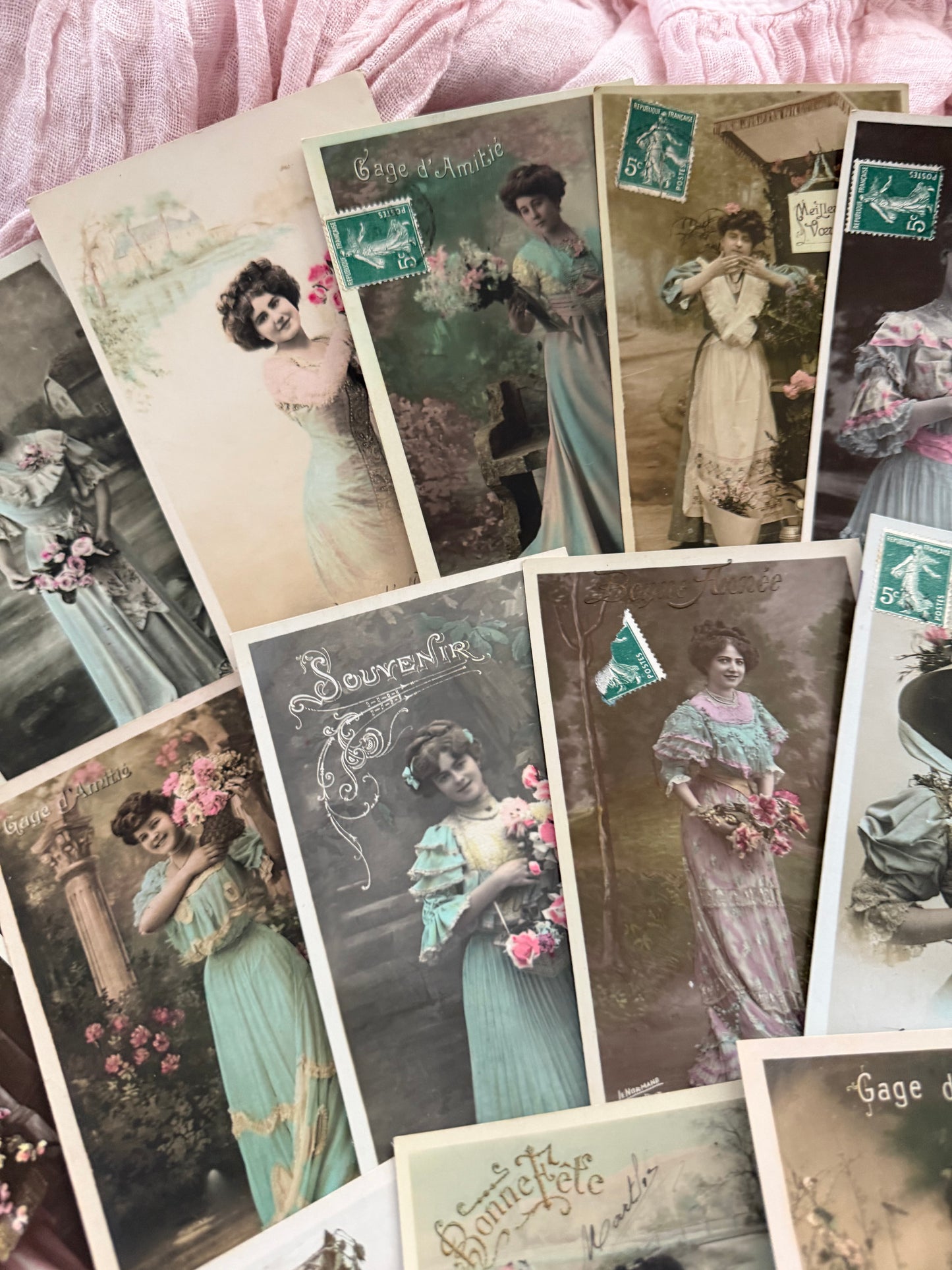 Antique Collection French Postcards Beautiful Women