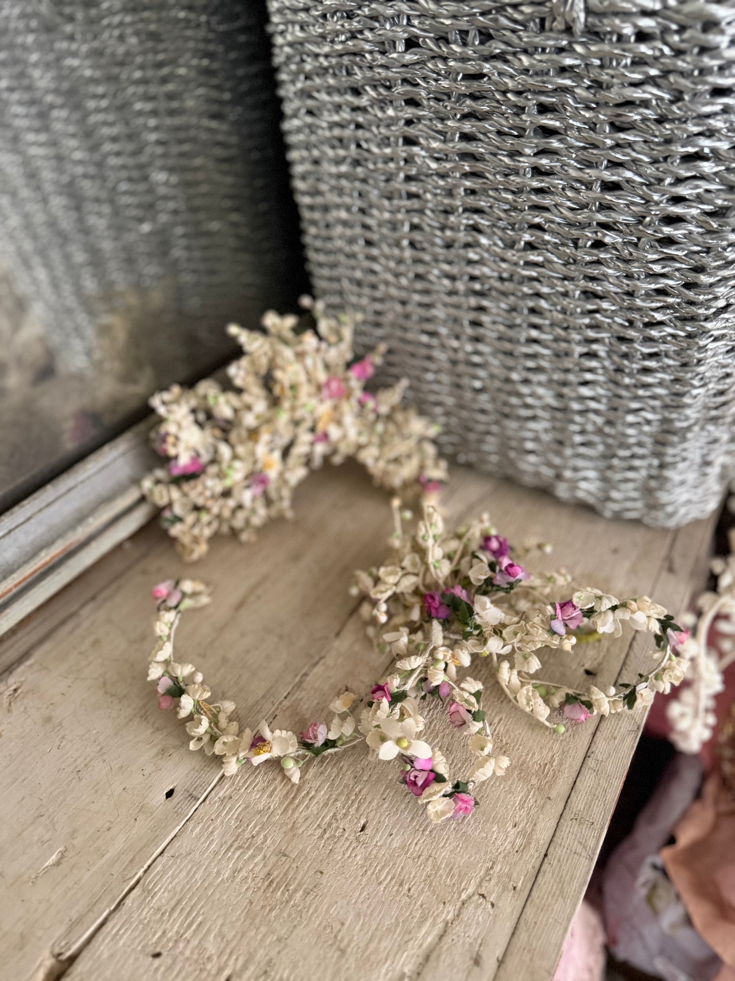 Antique French Bridal Millinery Headpiece Bouquet Lily of the Valley