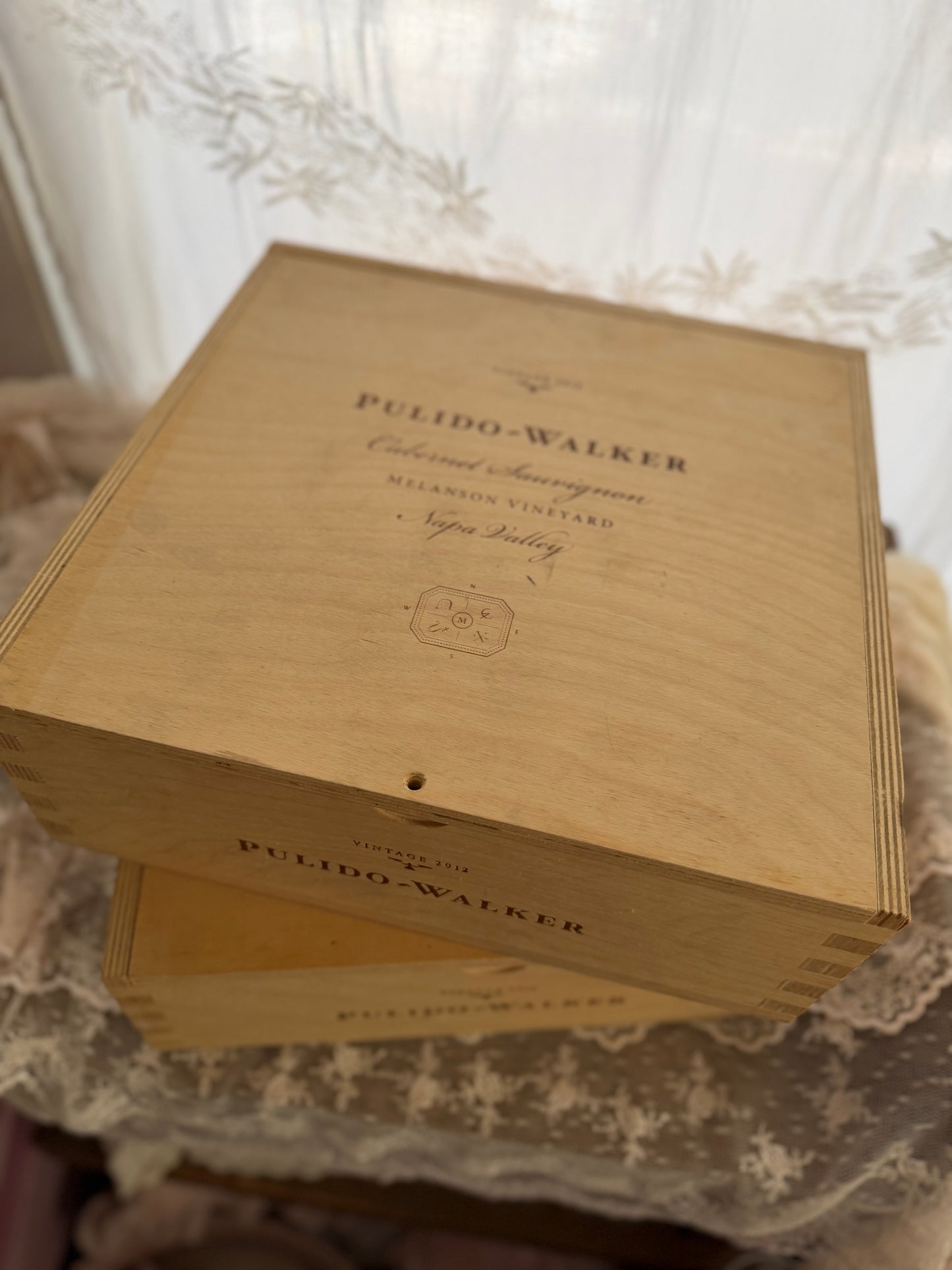 Vintage Pulido Walker Wooden Wine Crate Box