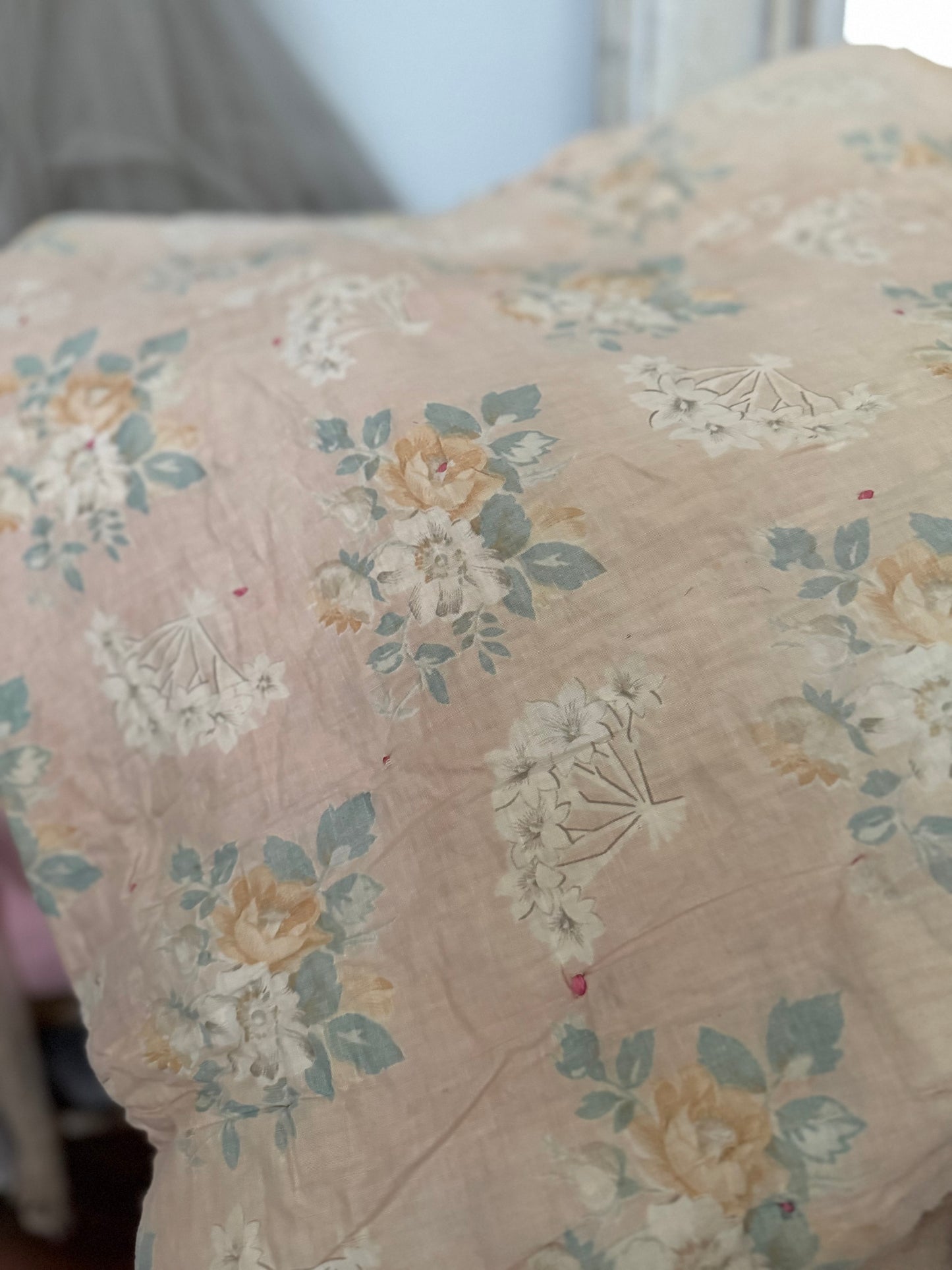 Antique Shabby French Boutis Quilt