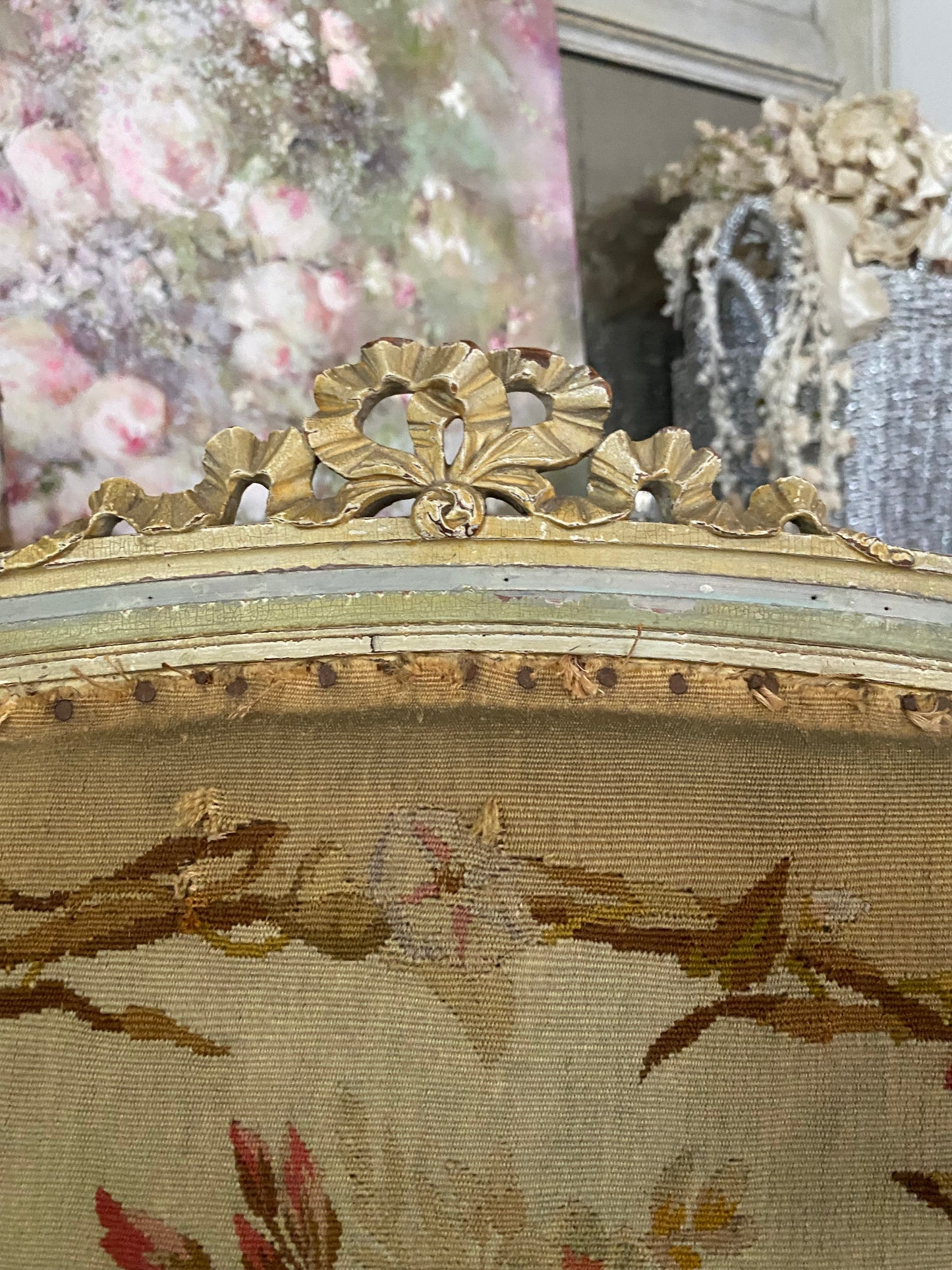 Antique French Louis XVI Aubusson Chair