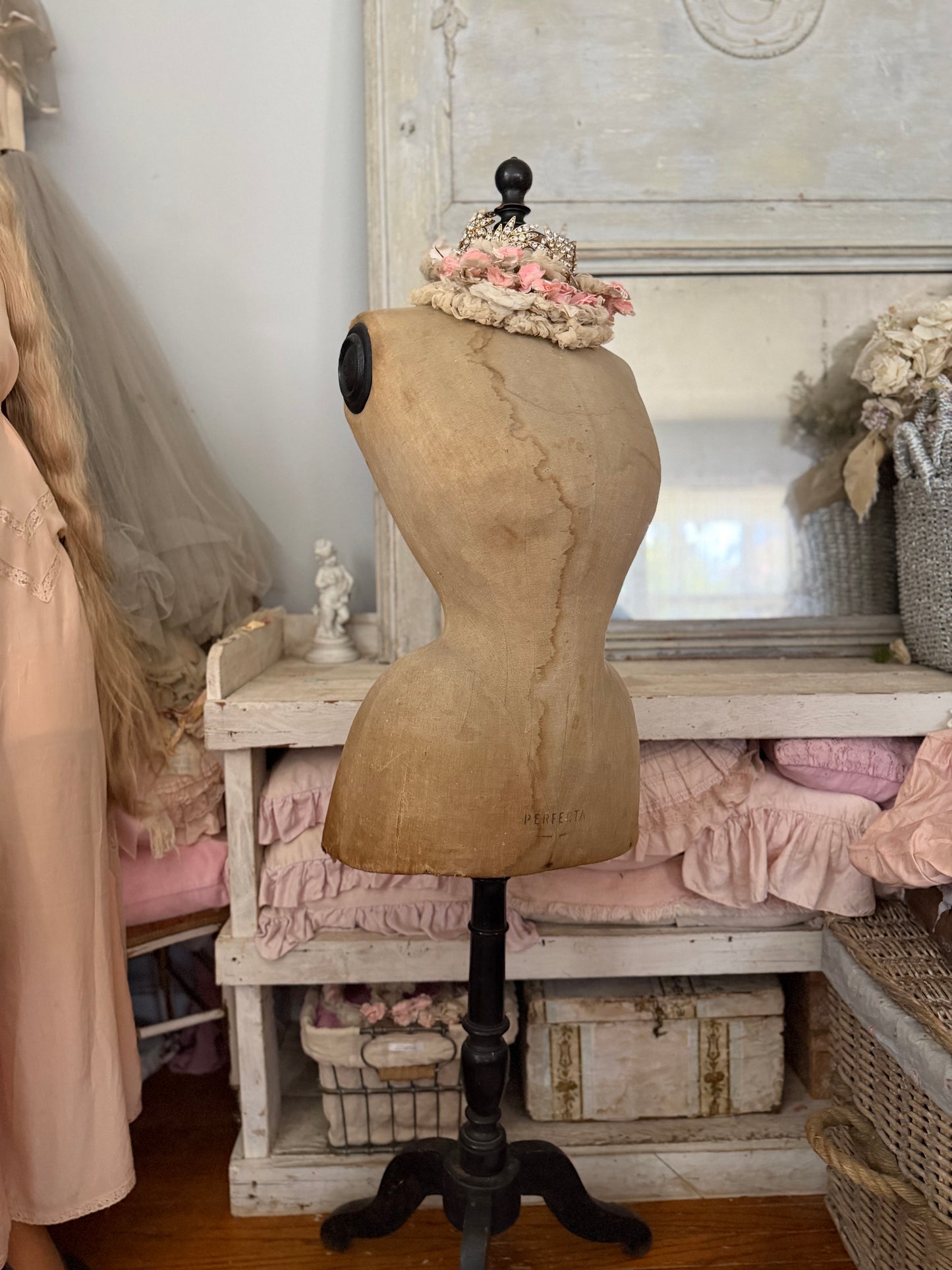 RARE Antique Wasp Waist Bustle French Mannequin
