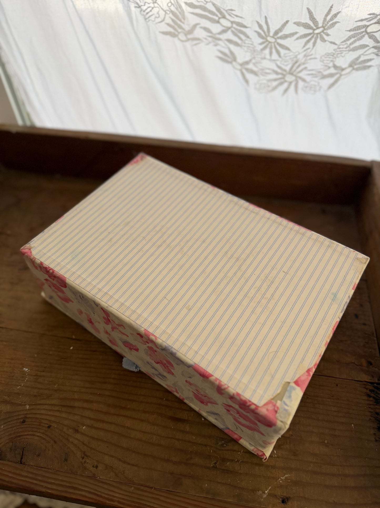 Vintage Floral Fabric Covered Box