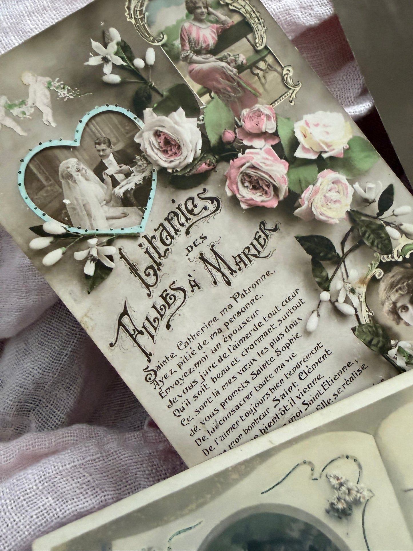 Antique Collection French Postcards Beautiful Floral Flowers