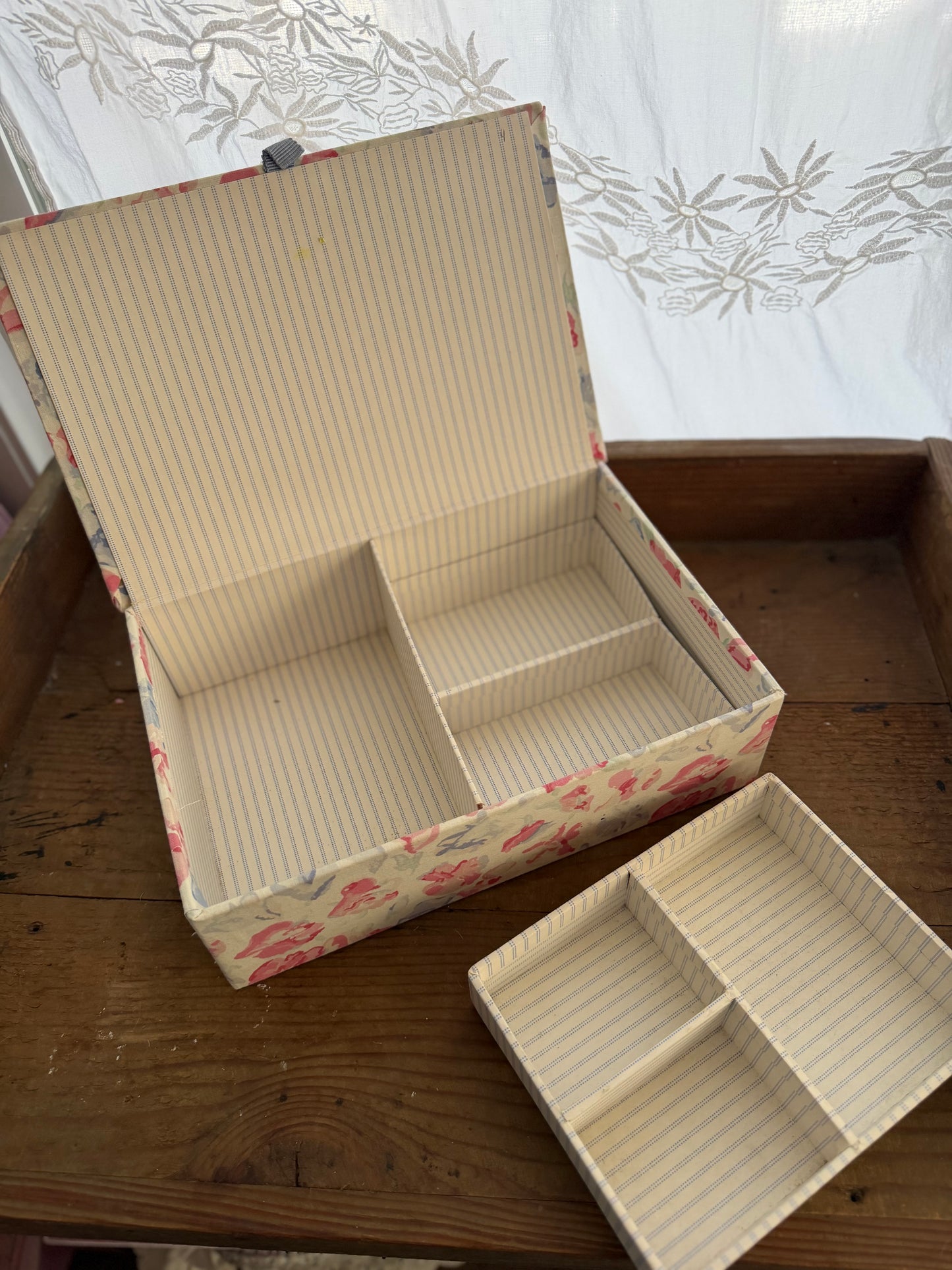 Vintage Floral Fabric Covered Box