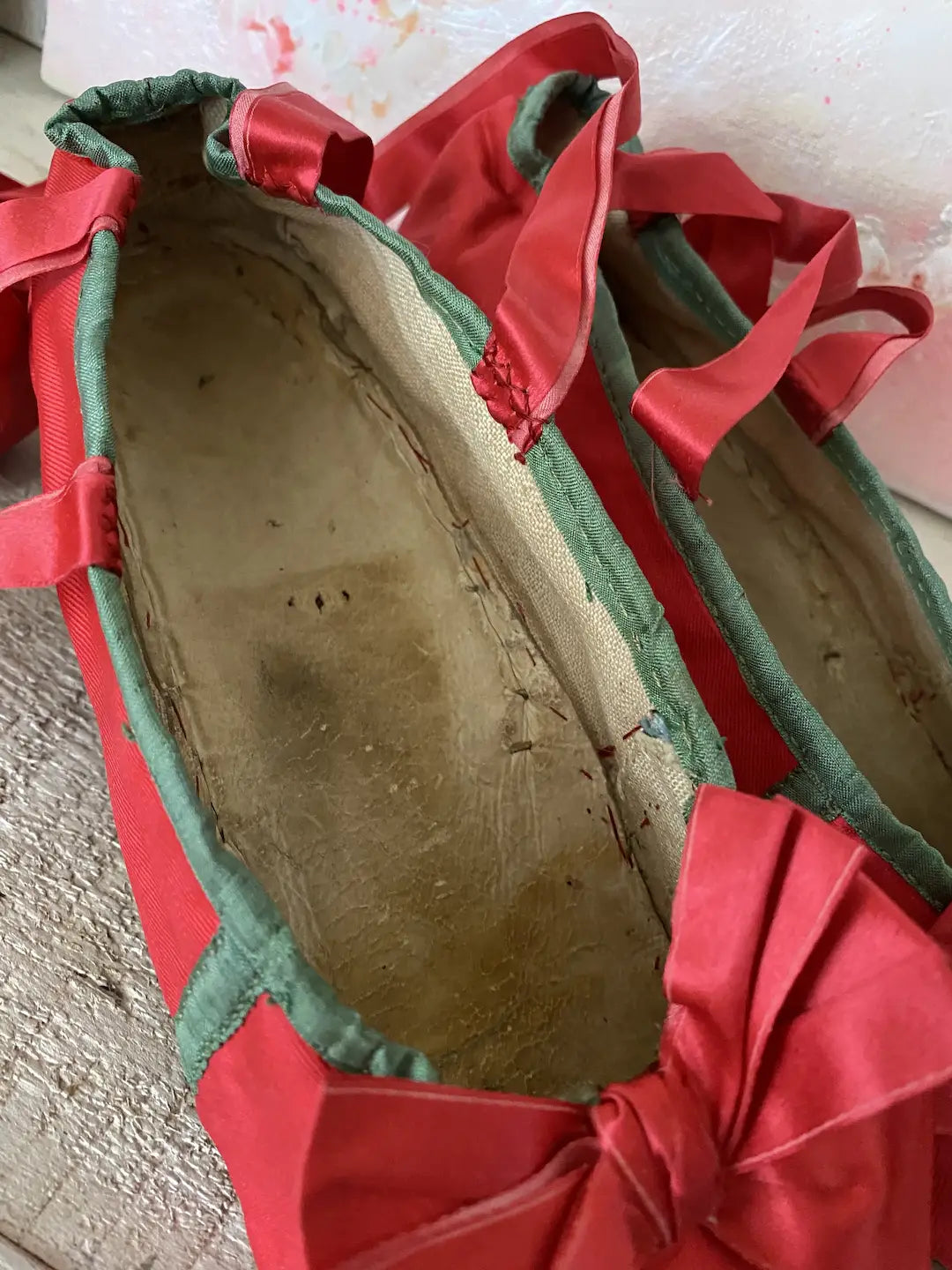 Antique 18th Century 1700s Marie Antoinette Era Red Shoes