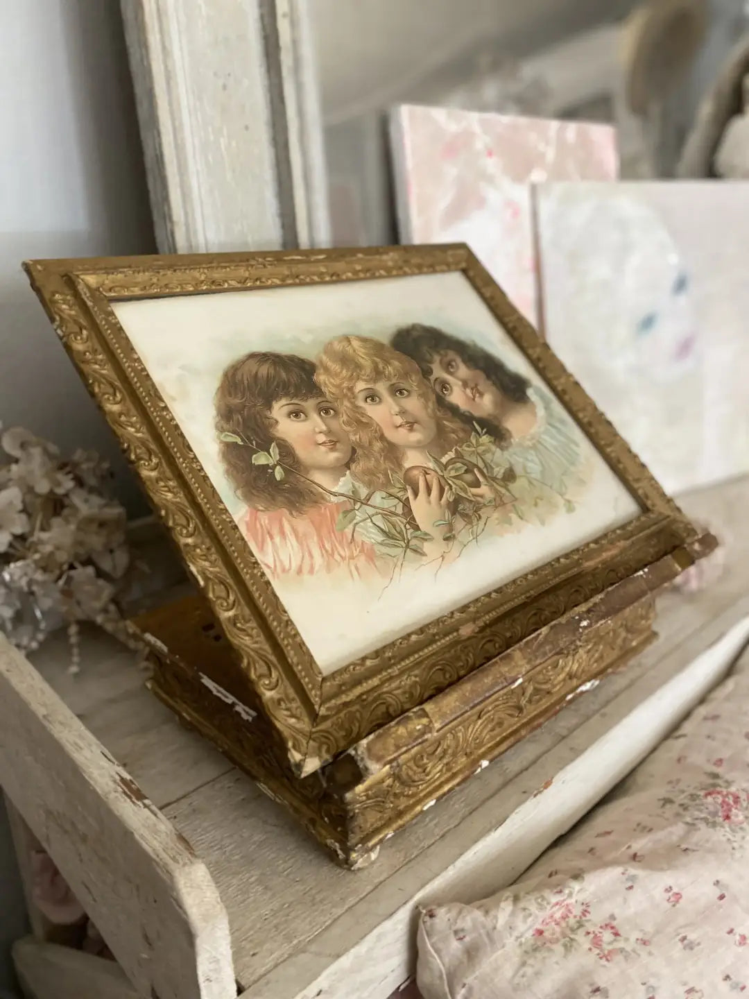 Antique 18th Century Book Stand Cherub Wings