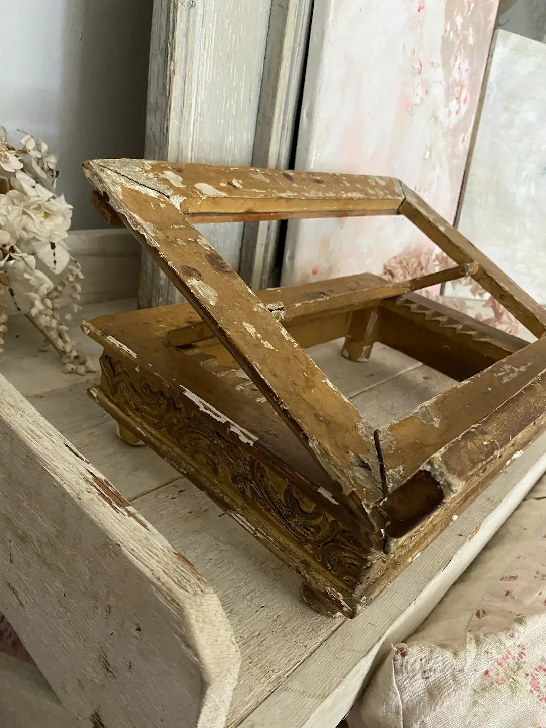 Antique 18th Century Book Stand Cherub Wings