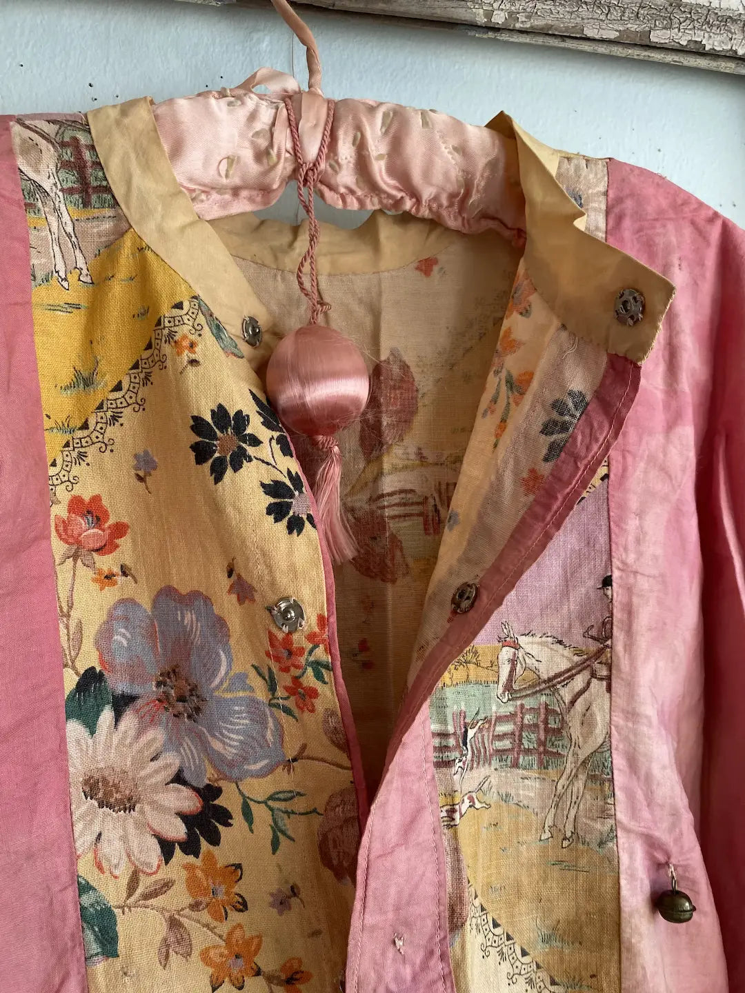 Antique Clown Costume Timeworn Faded Pink