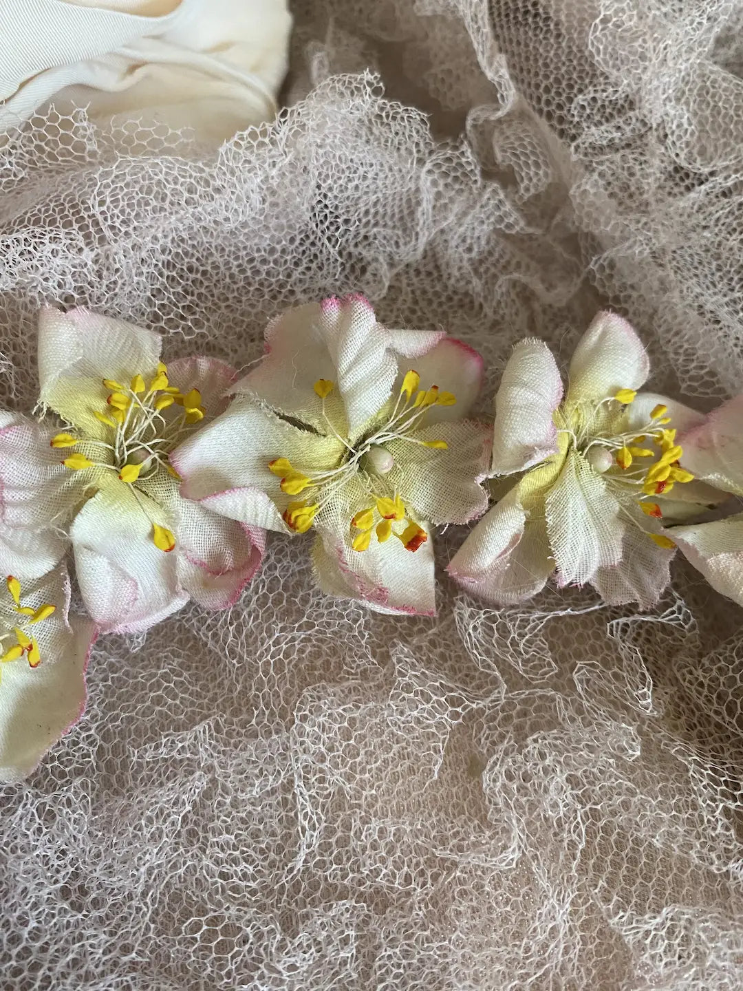 Antique French Flower Crown Ombre Pink White