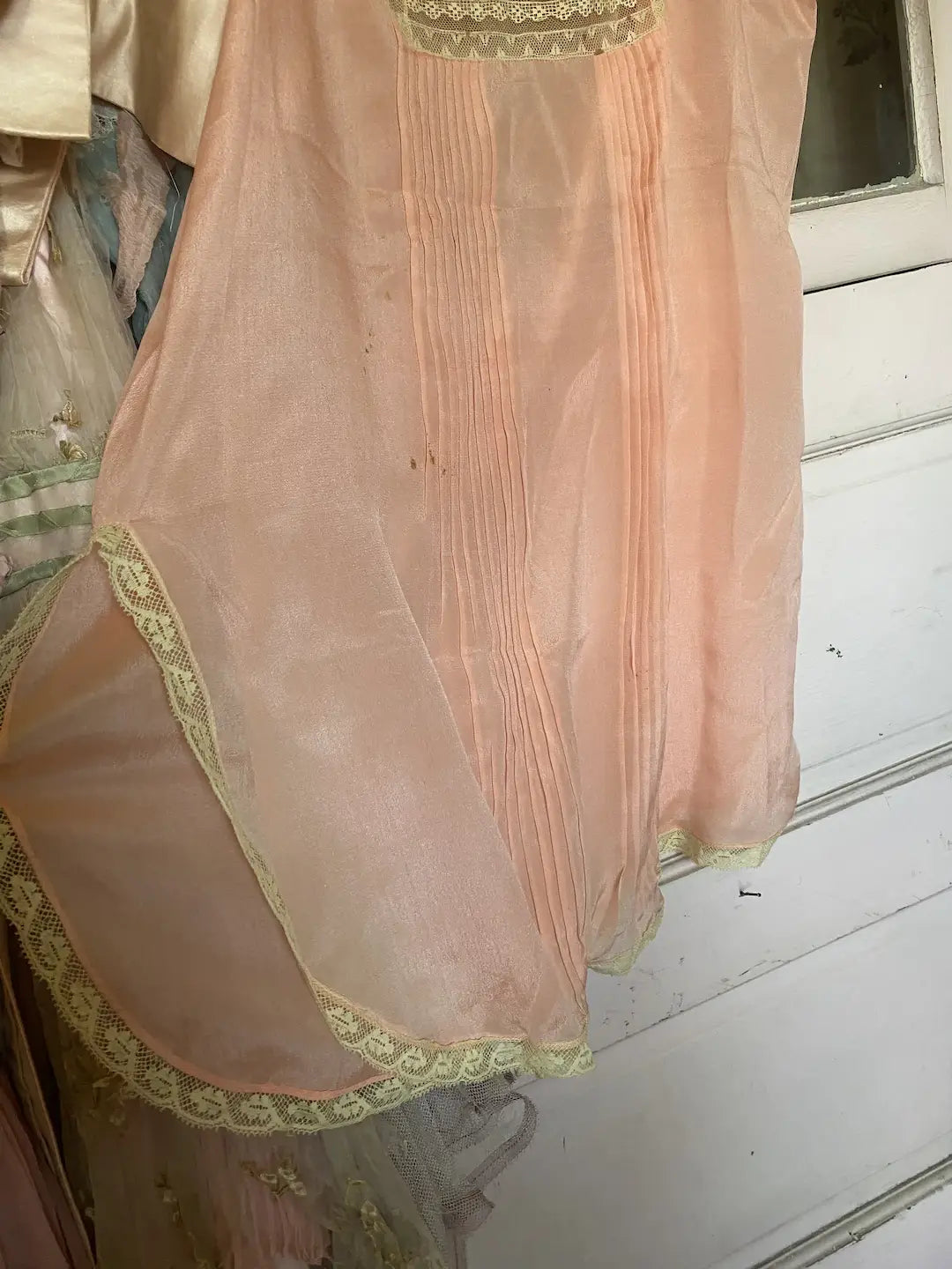 Antique 1920's Pink Silk Ribbonwork Romper