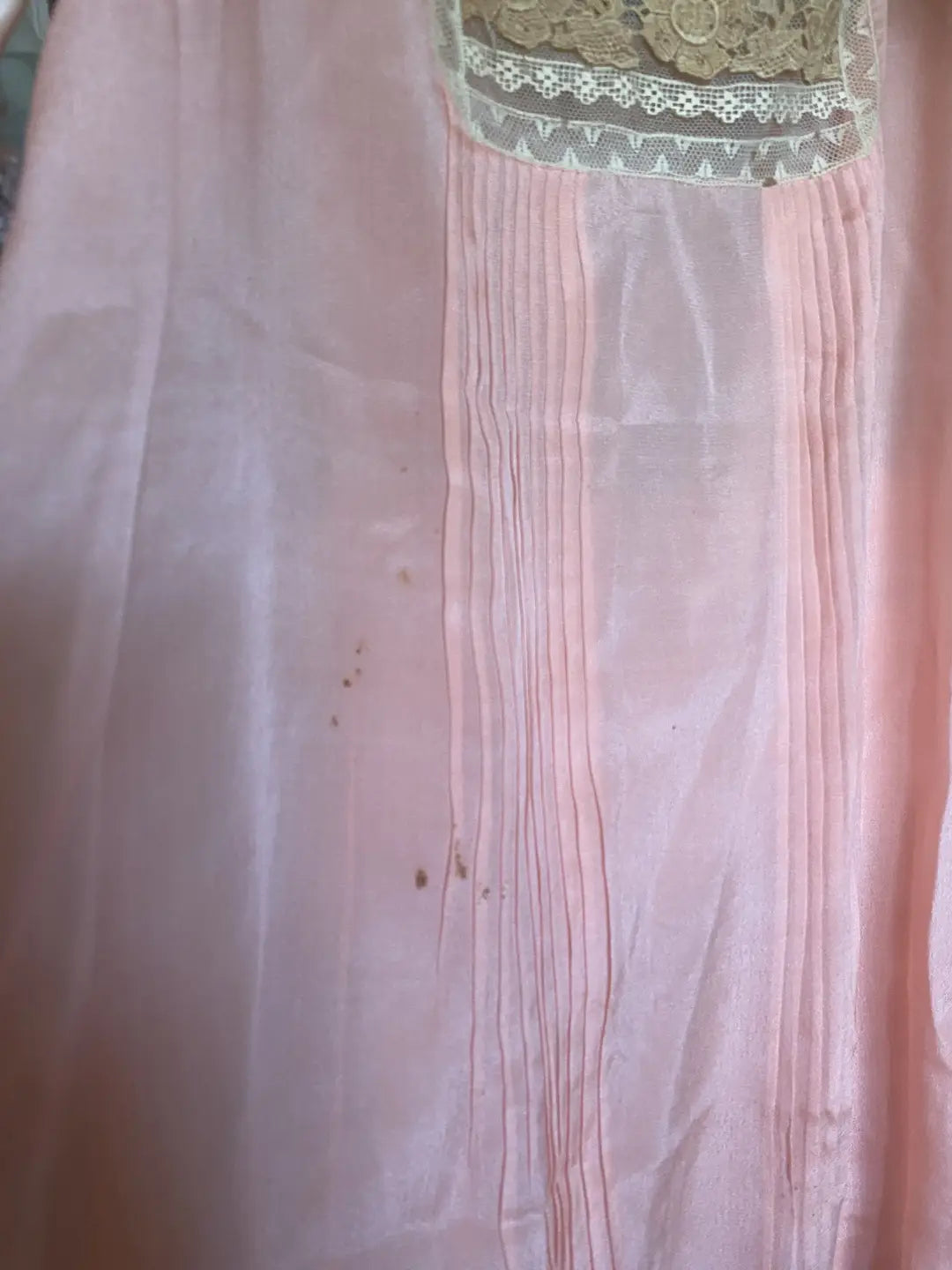 Antique 1920's Pink Silk Ribbonwork Romper