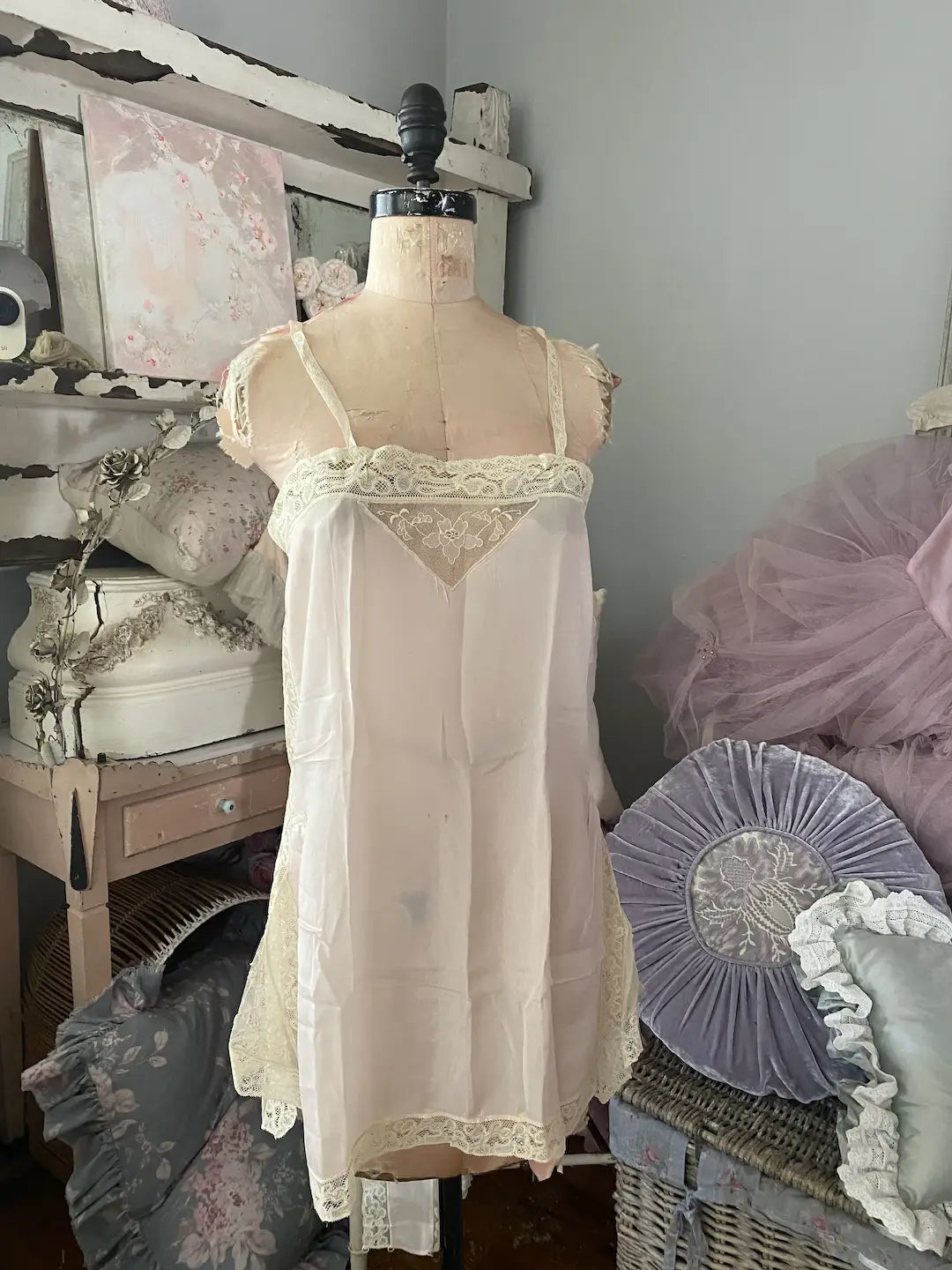 Antique 1920's Pink Silk Romper