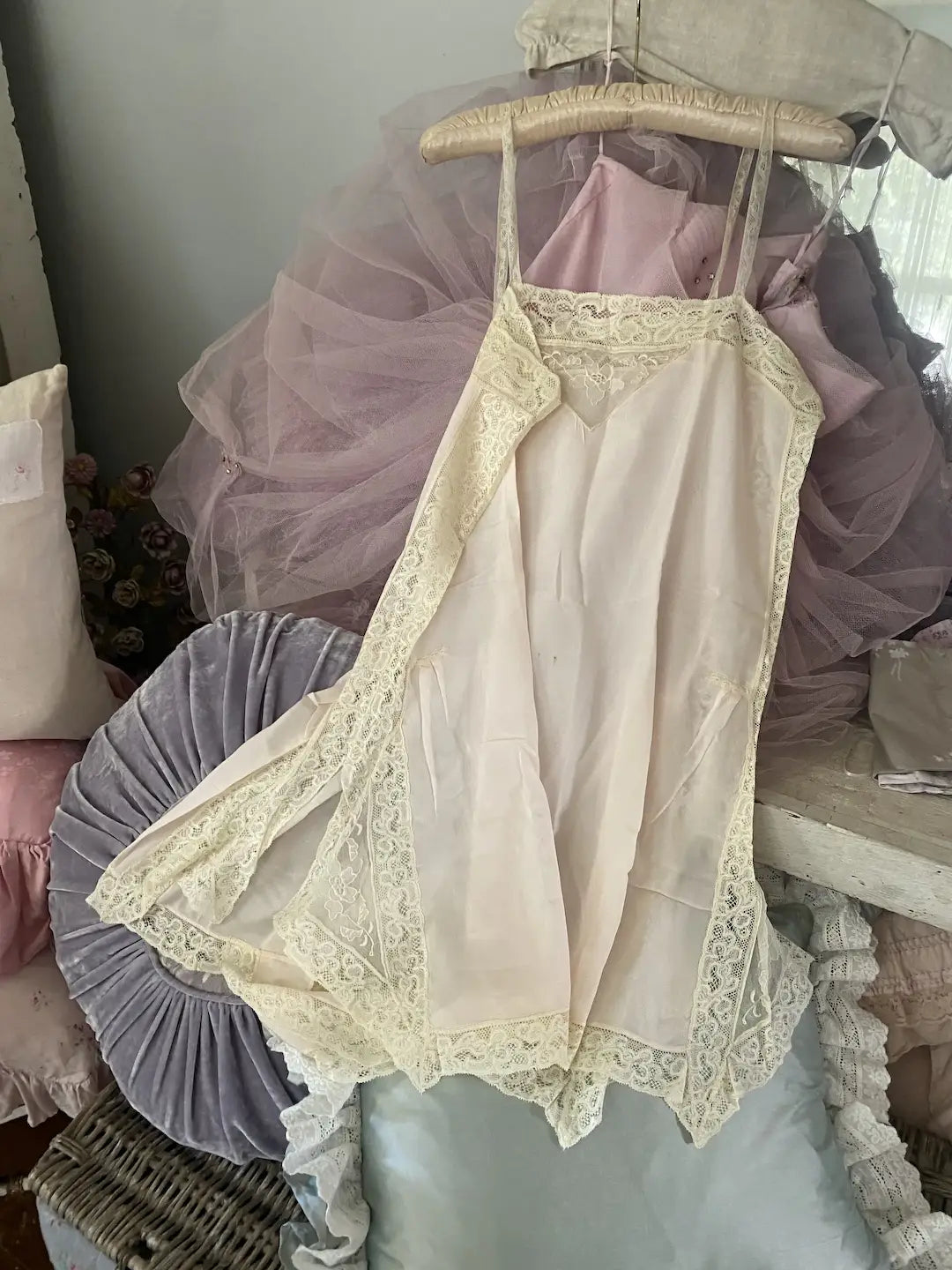 Antique 1920's Pink Silk Romper