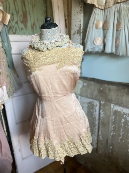 Antique 1920's Pink Silk Romper