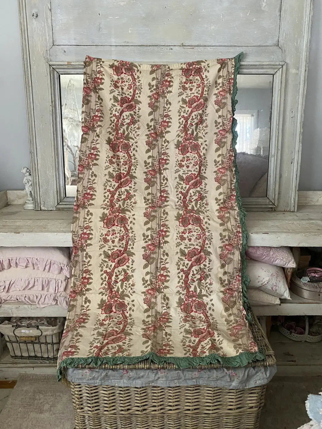 Antique French Window Curtain Panel