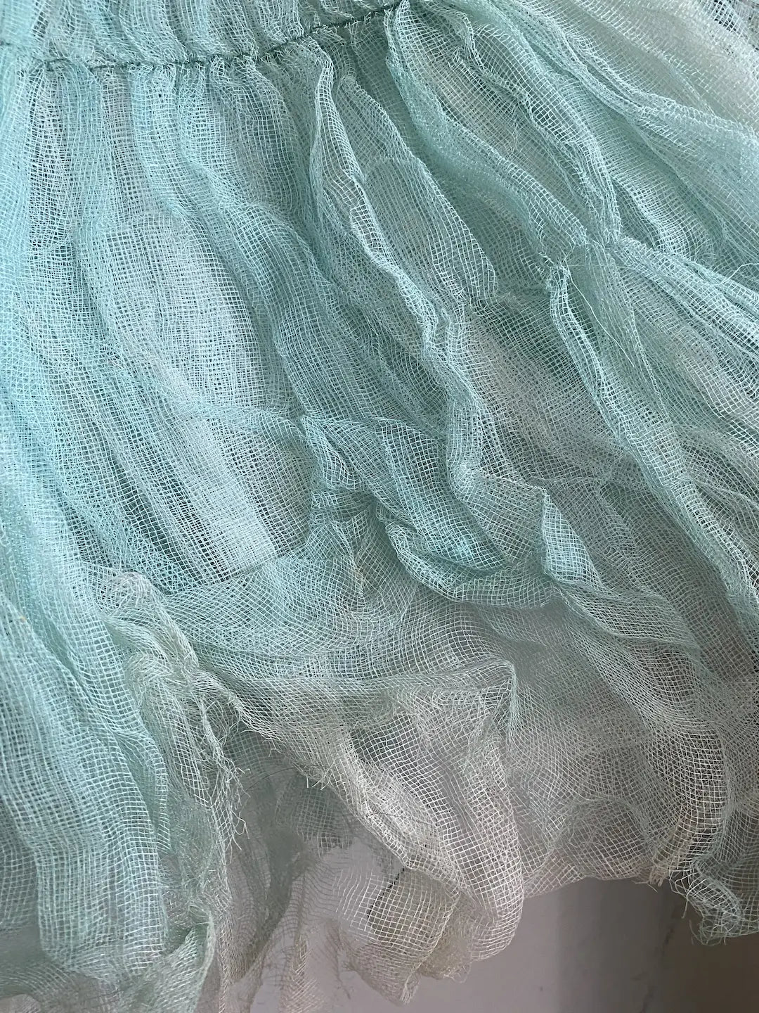 Antique Vintage Ballet Tutu Green Gauze Lace