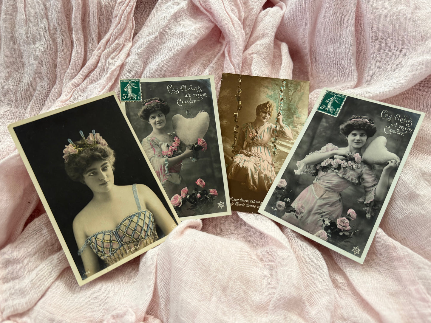 Antique Collection French Postcards Beautiful women Theater Costume
