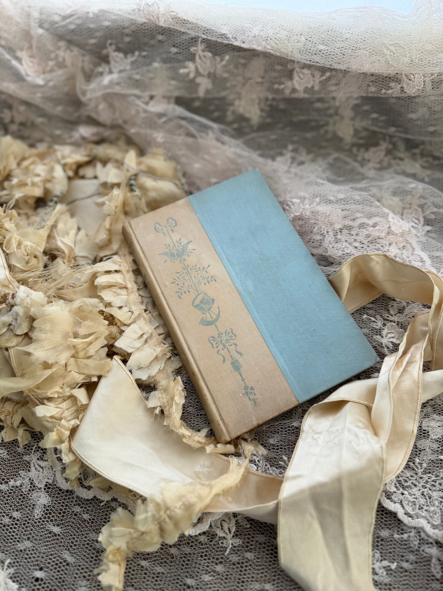 Antique Shabby Chic Blue Book