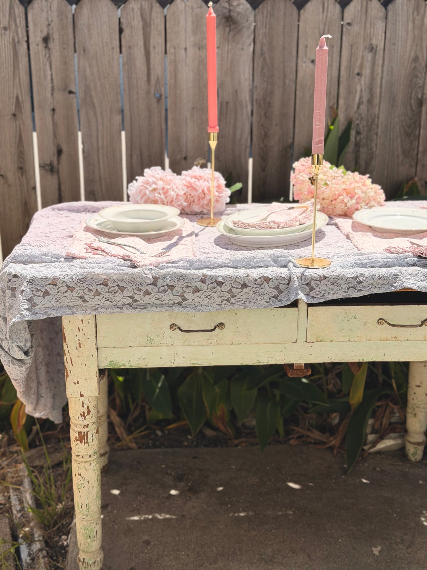Antique Chippy Shabby Chic Expandable Table