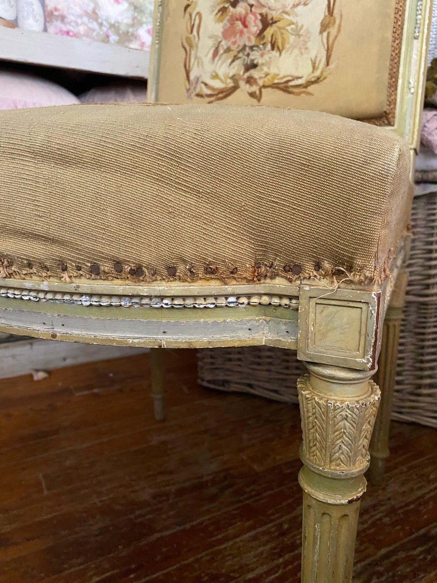 Antique French Louis XVI Aubusson Chair