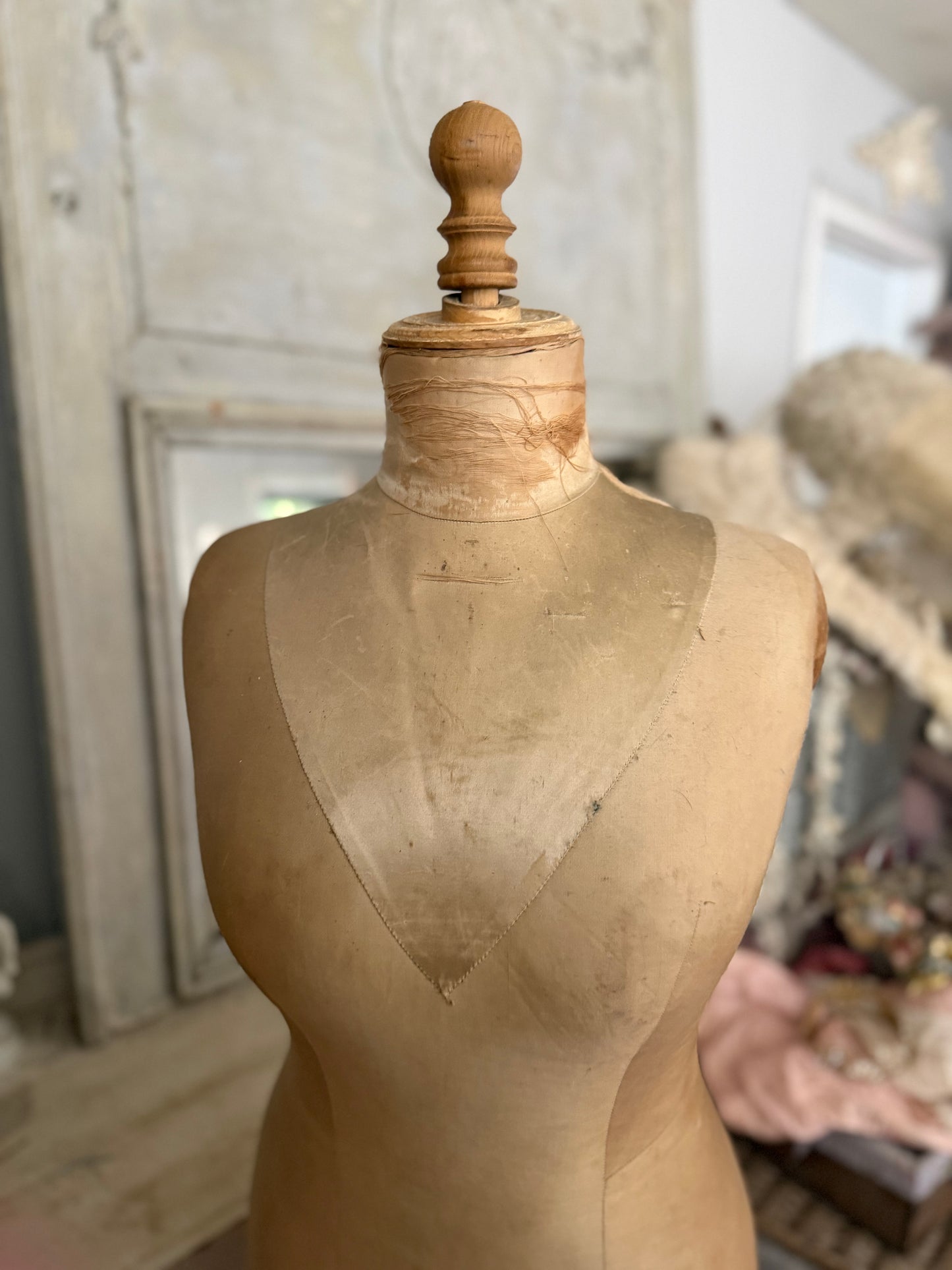 Antique French Stockman Mannequin Silk Collar