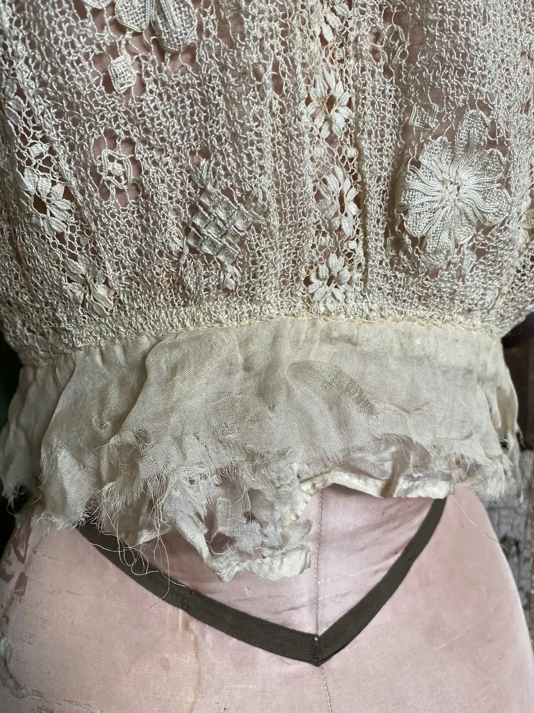 Antique Lace Bodice Blue Velvet