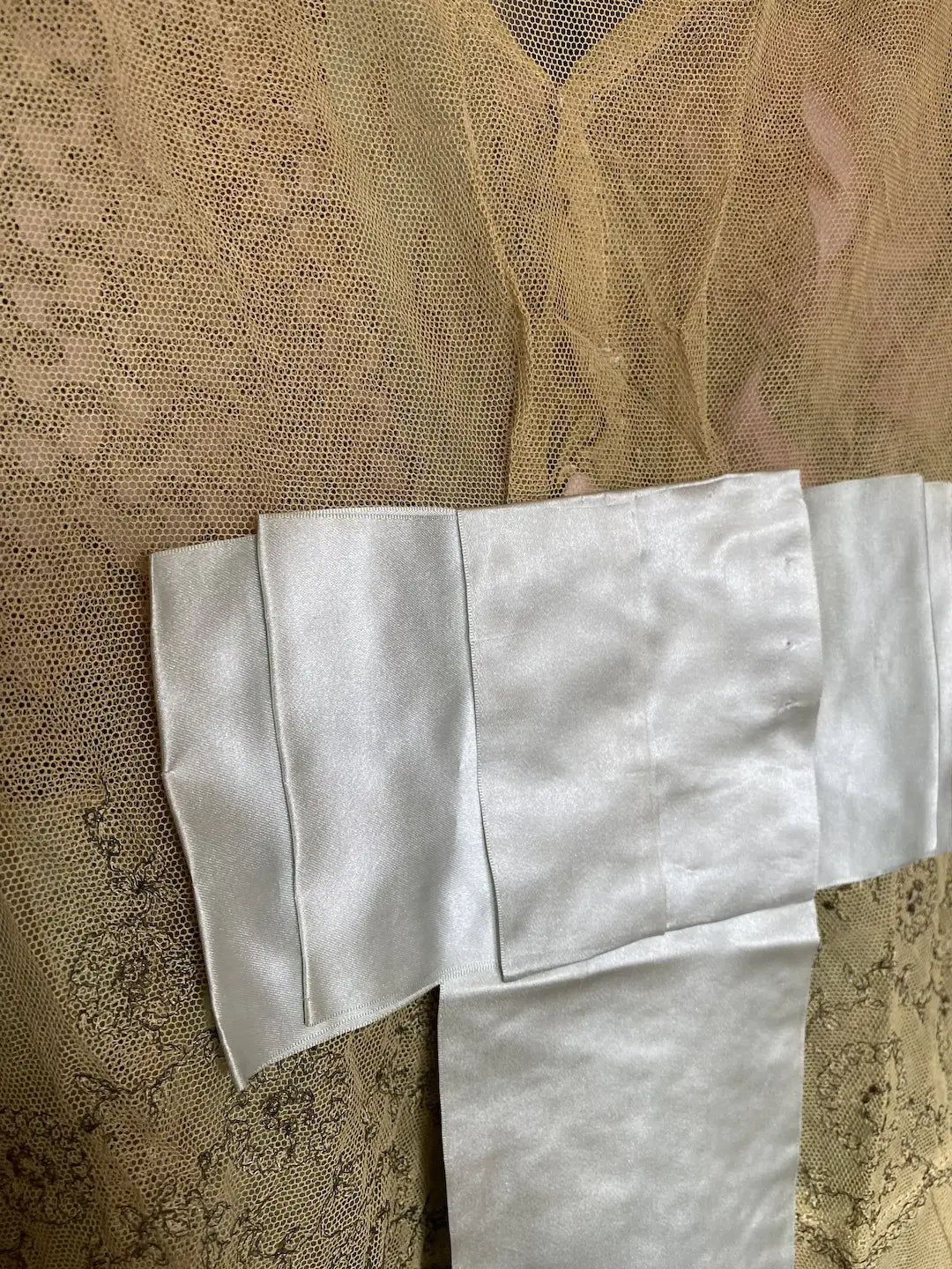 Antique Bed Jacket Metallic Lace Ribbonwork