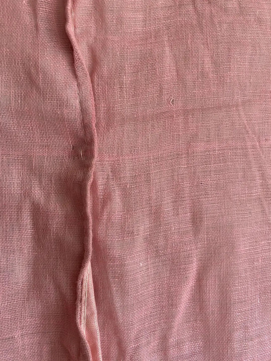 Antique Costume Gauze Cotton Pink Crepe Paper Tinsel