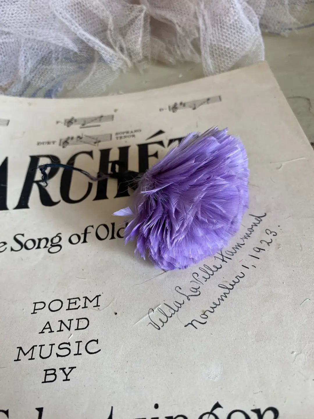 Antique Millinery Feather Plume Lavender