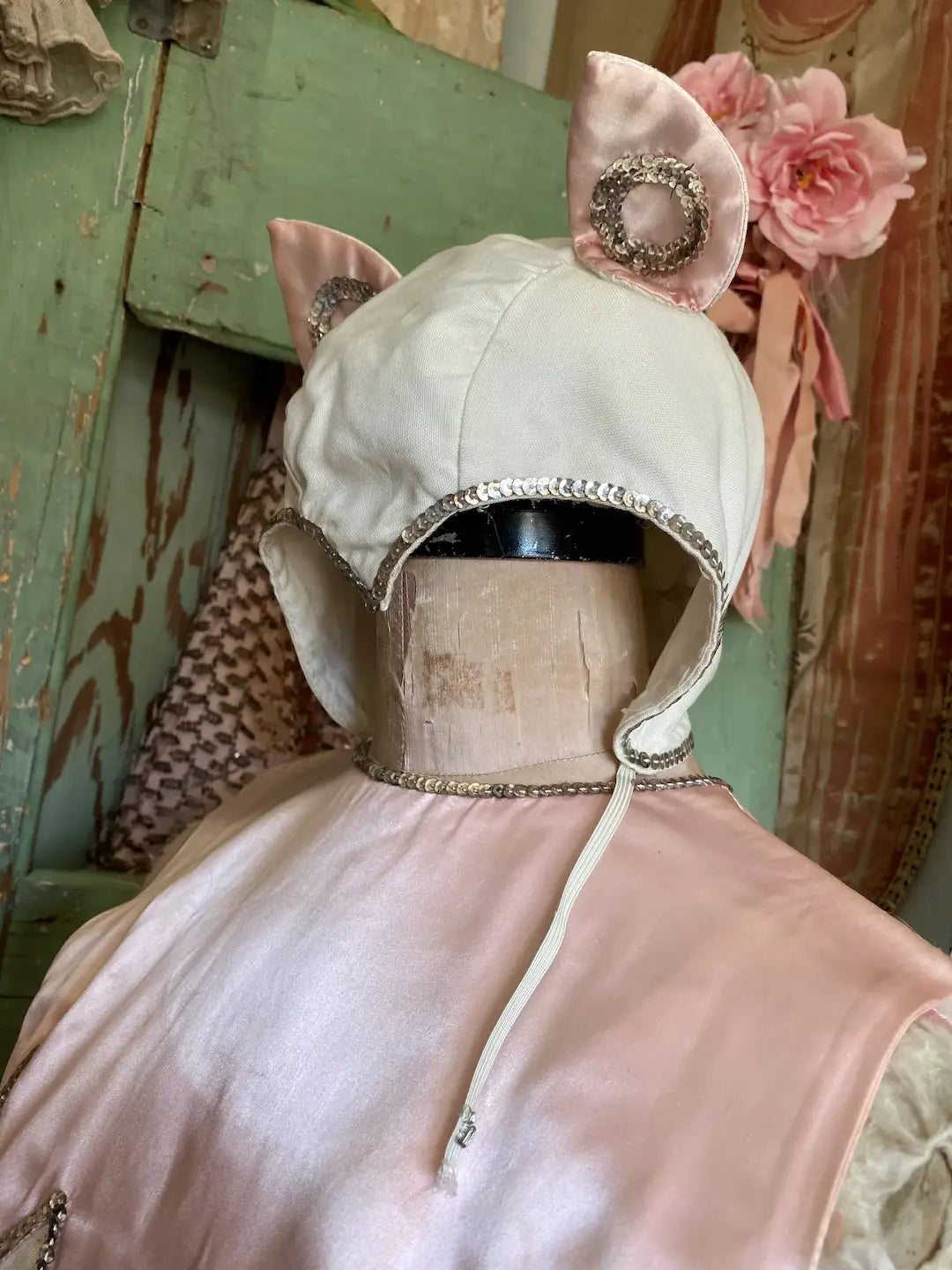 Vintage Burlesque Showgirl Costume Pink Cat
