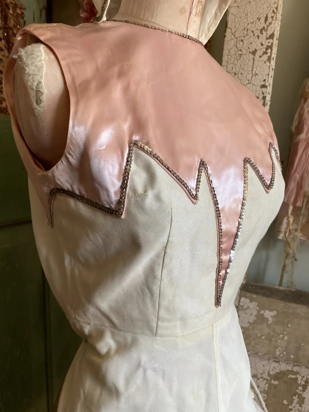 Vintage Burlesque Showgirl Costume Pink Cat