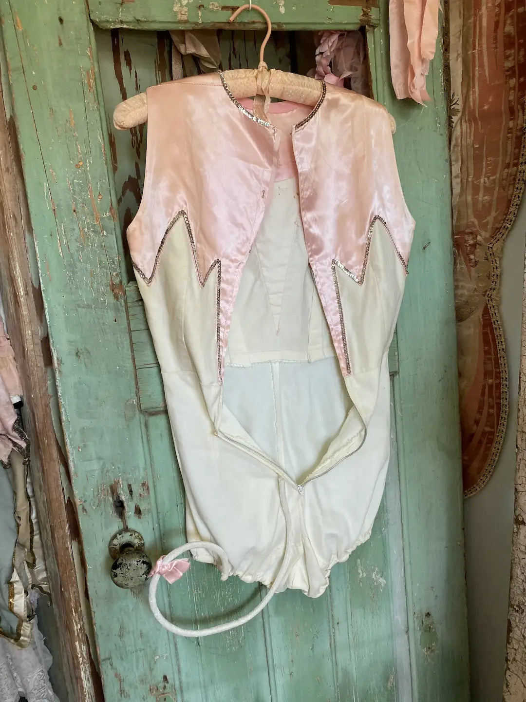Vintage Burlesque Showgirl Costume Pink Cat