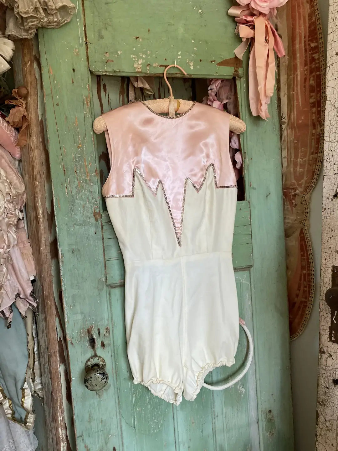 Vintage Burlesque Showgirl Costume Pink Cat
